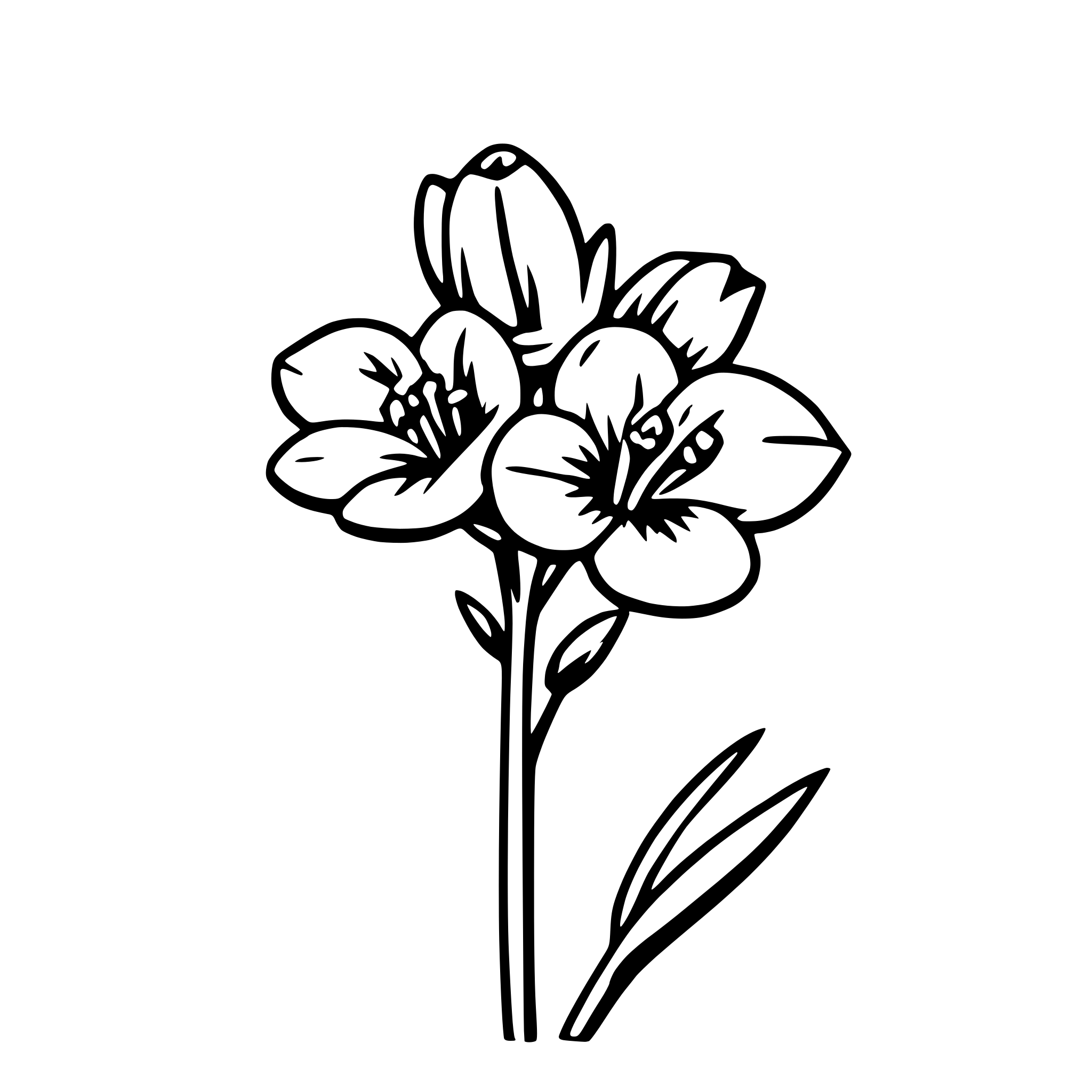 AI-generated SVG of a freesia