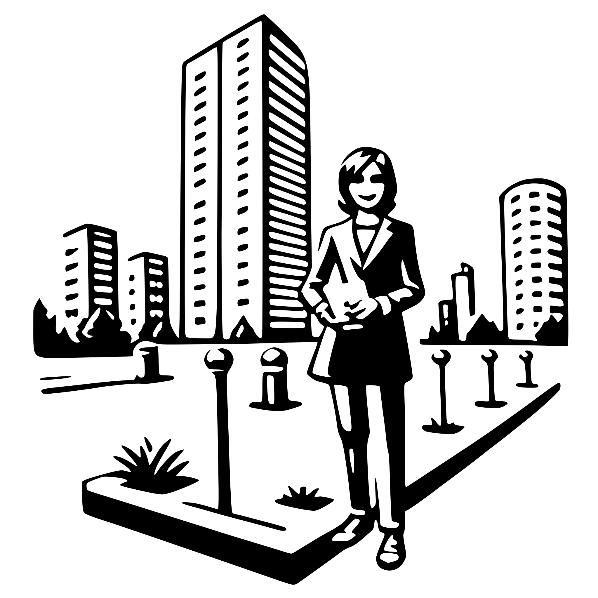 AI-generated SVG of a urban planner