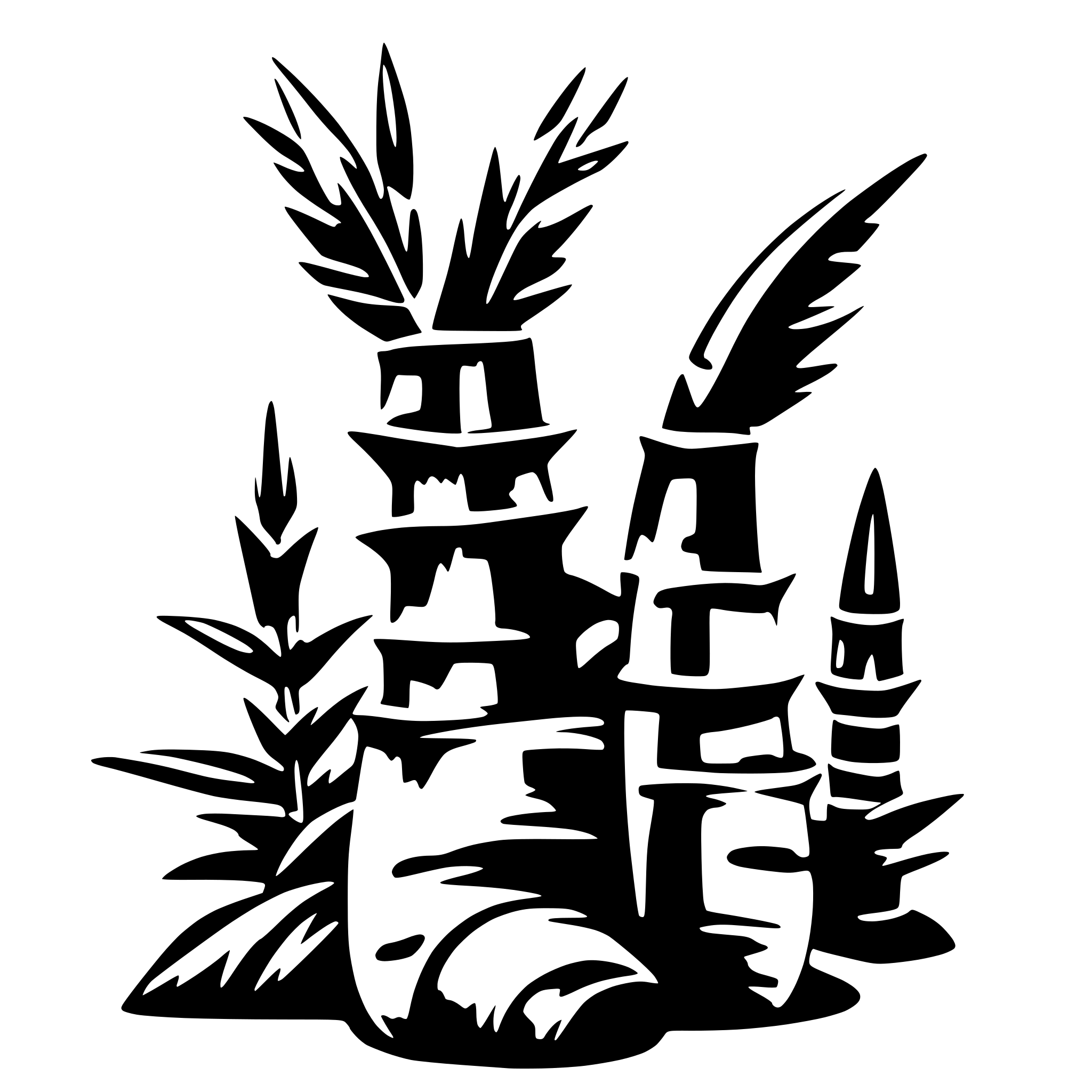AI-generated SVG of 'Bamboo shoots'