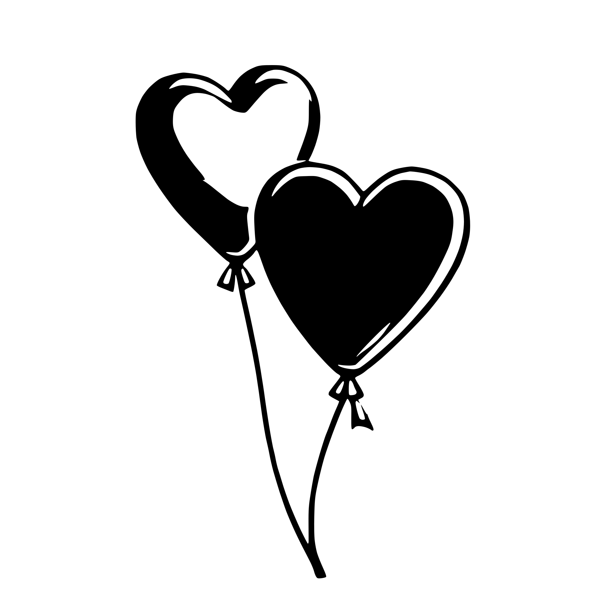 AI-generated SVG of 'heart-shaped balloons'