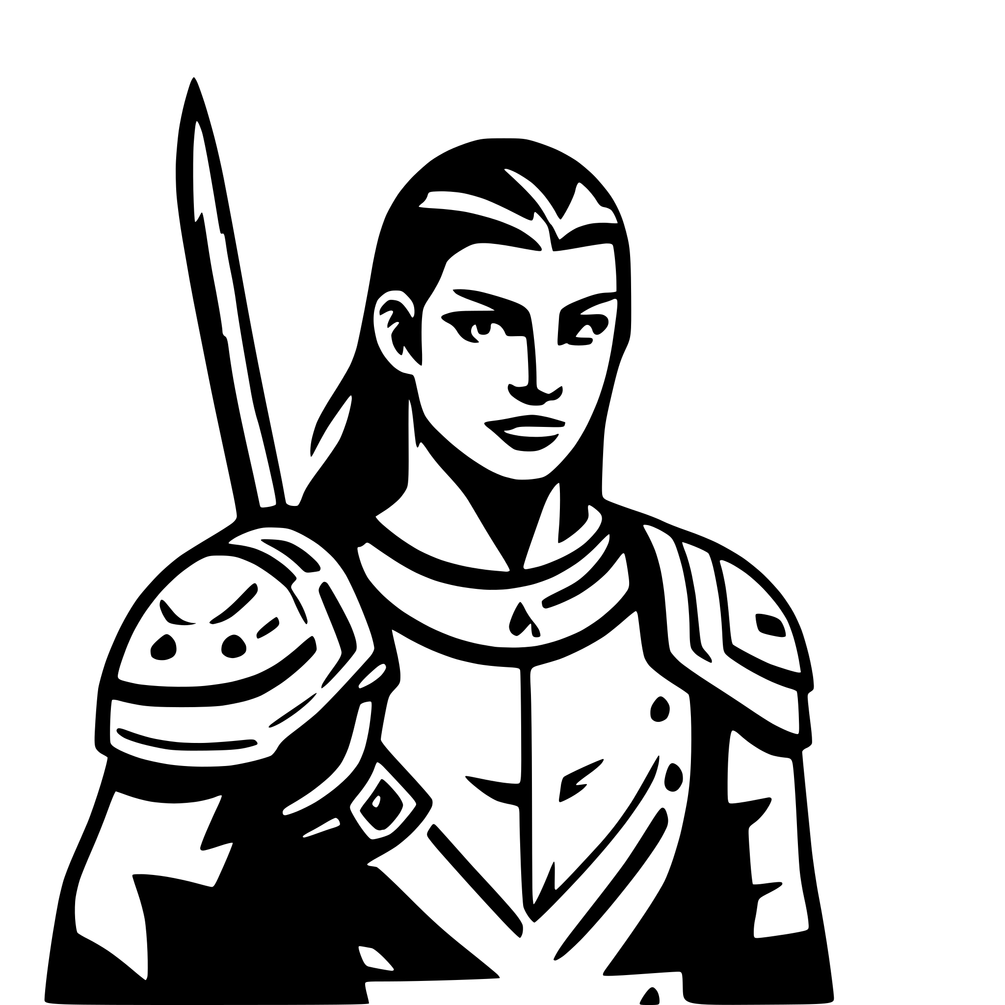 AI-generated SVG of 'warrior men'