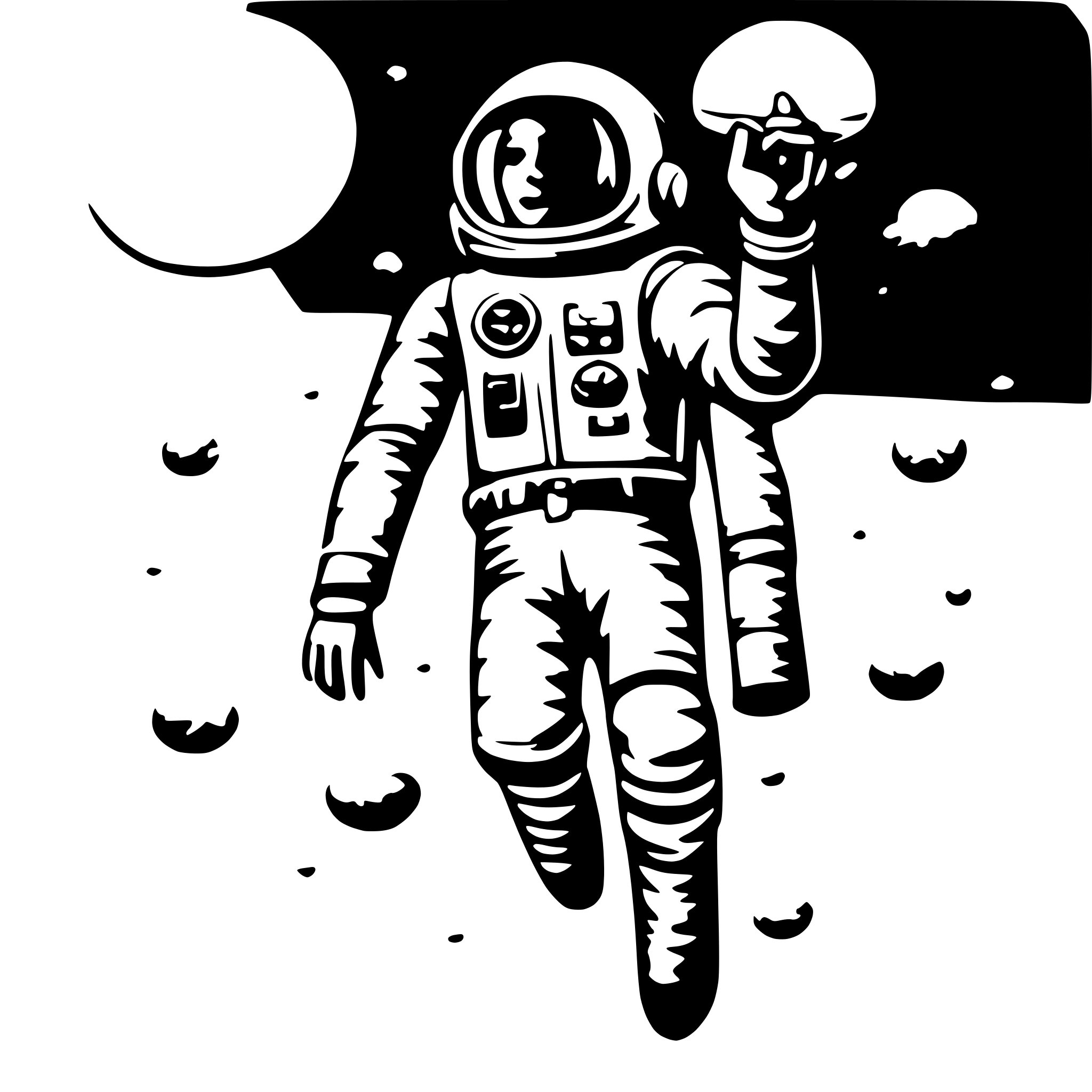 AI-generated SVG of 'astronaut floating between all'