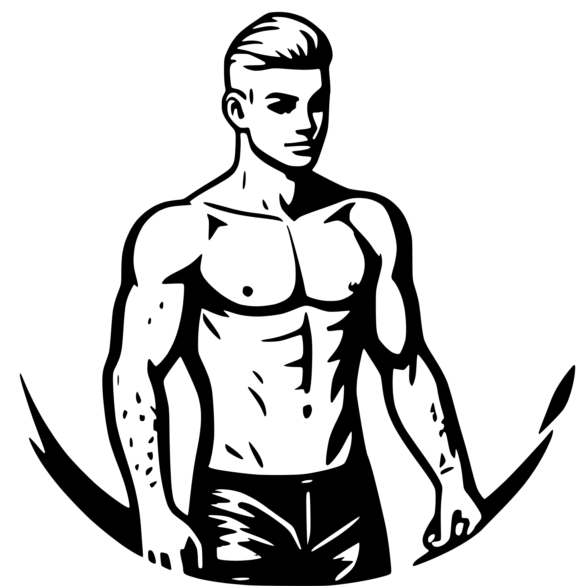 AI-generated SVG of a nude male with tattoos