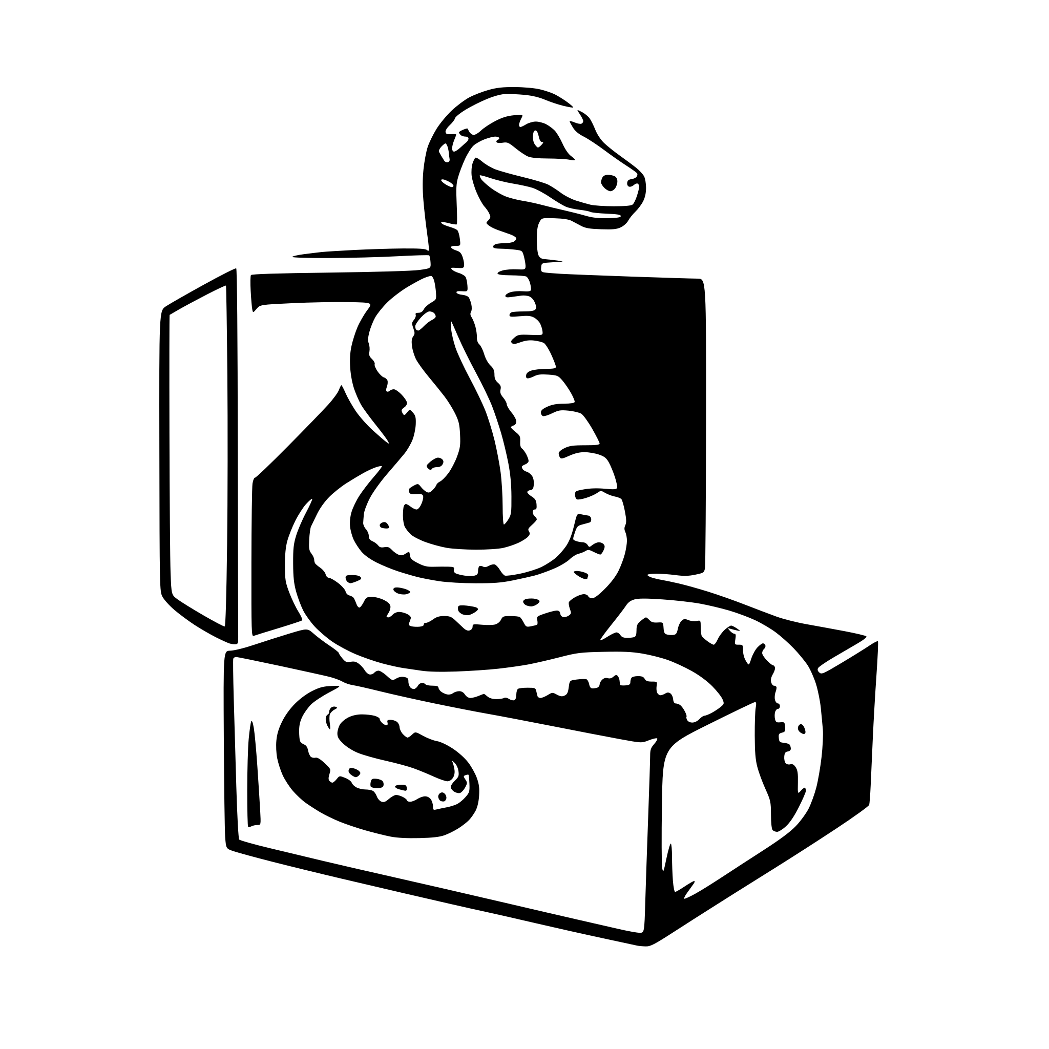 AI-generated SVG of a A Python snake in carton box