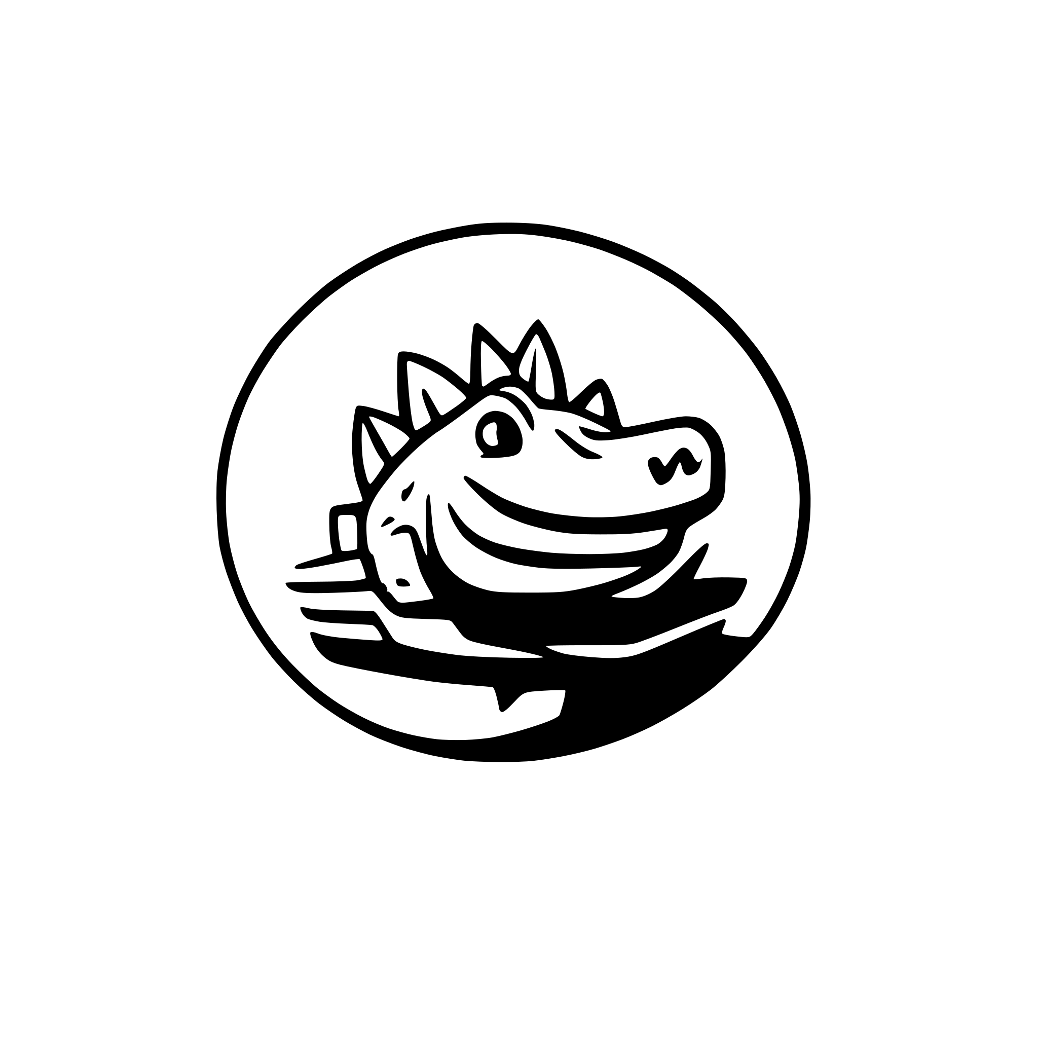 AI-generated SVG of a minimalist logo for mobile app crocodile drawn with line