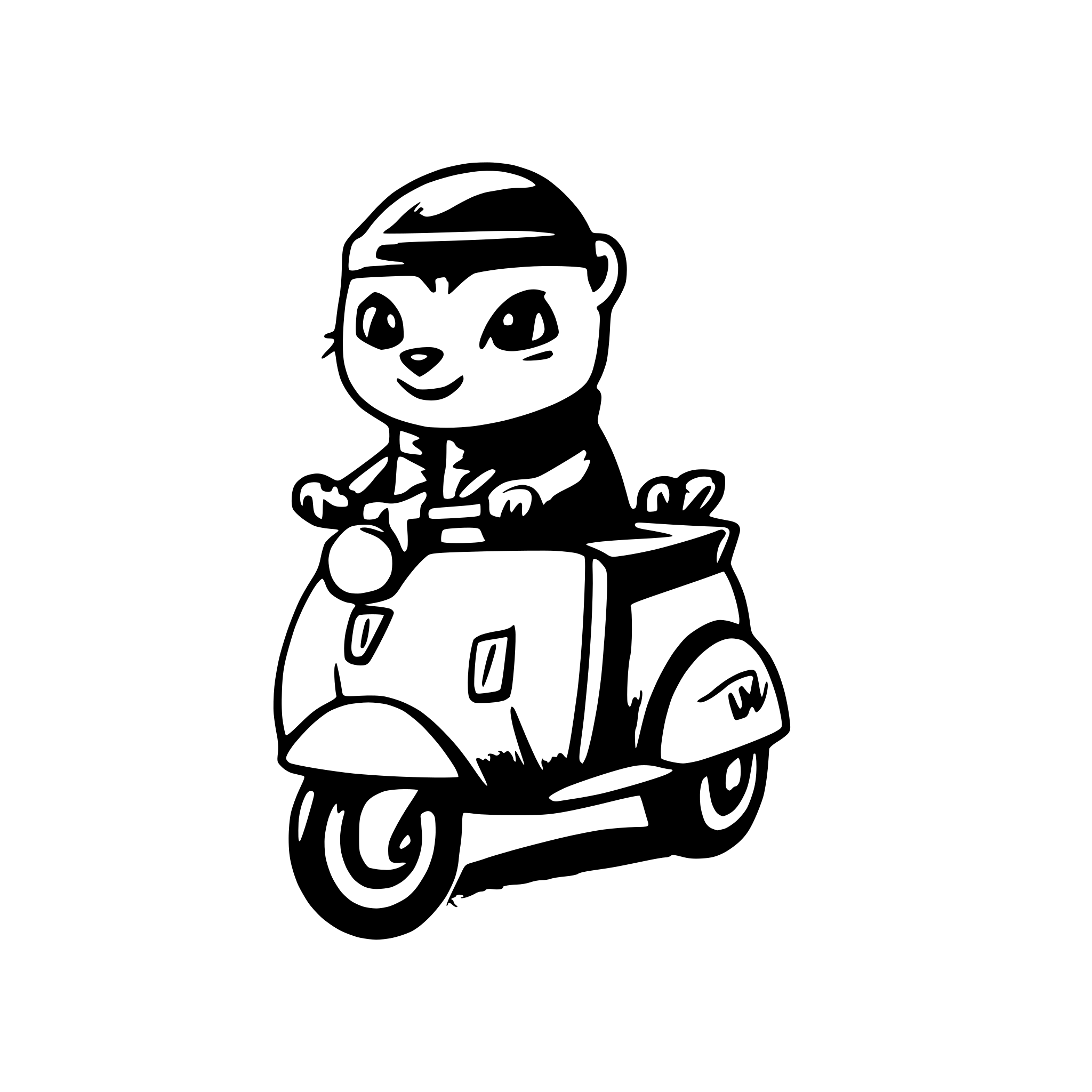 AI-generated SVG of 'otter on a green vespa'