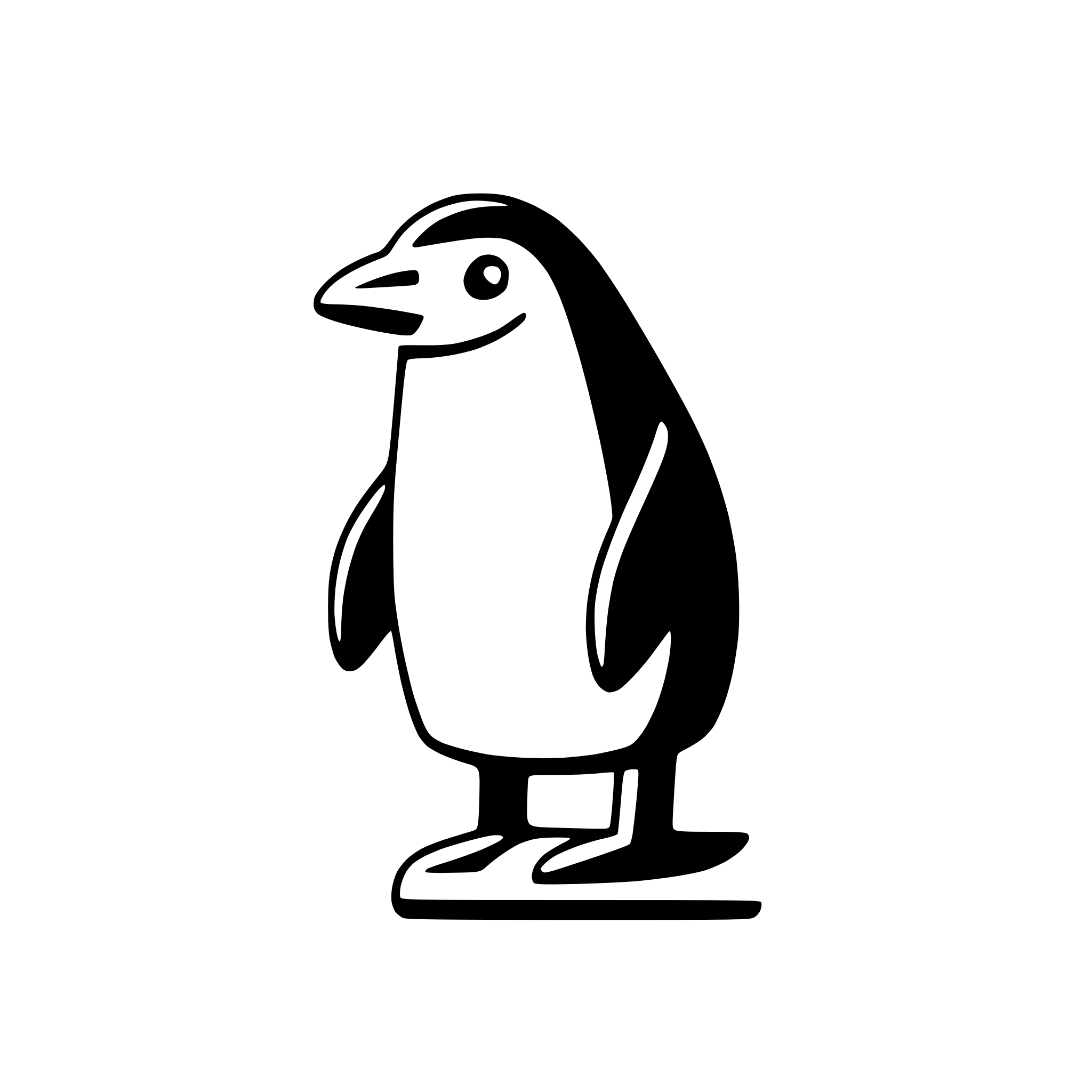 AI-generated SVG of 'minimalist penguin with flippers'