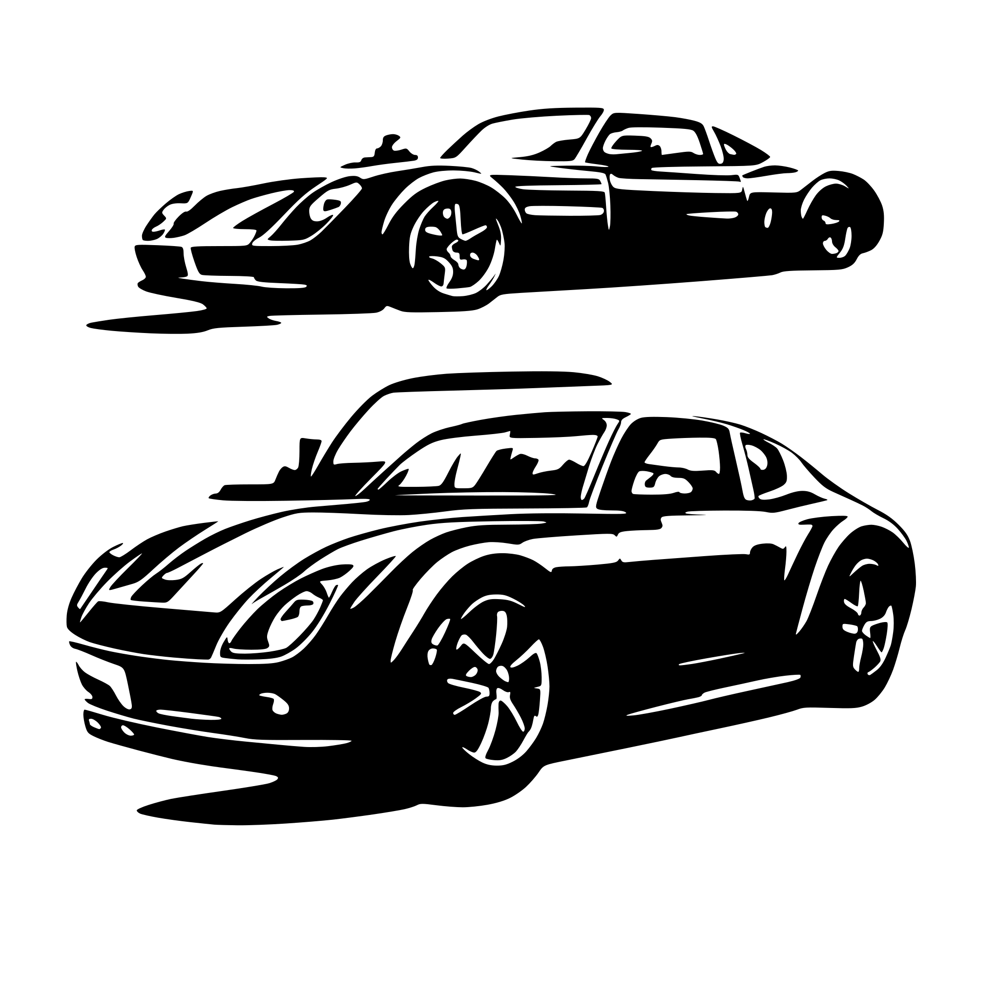 AI-generated SVG of a Sideview of a sports car