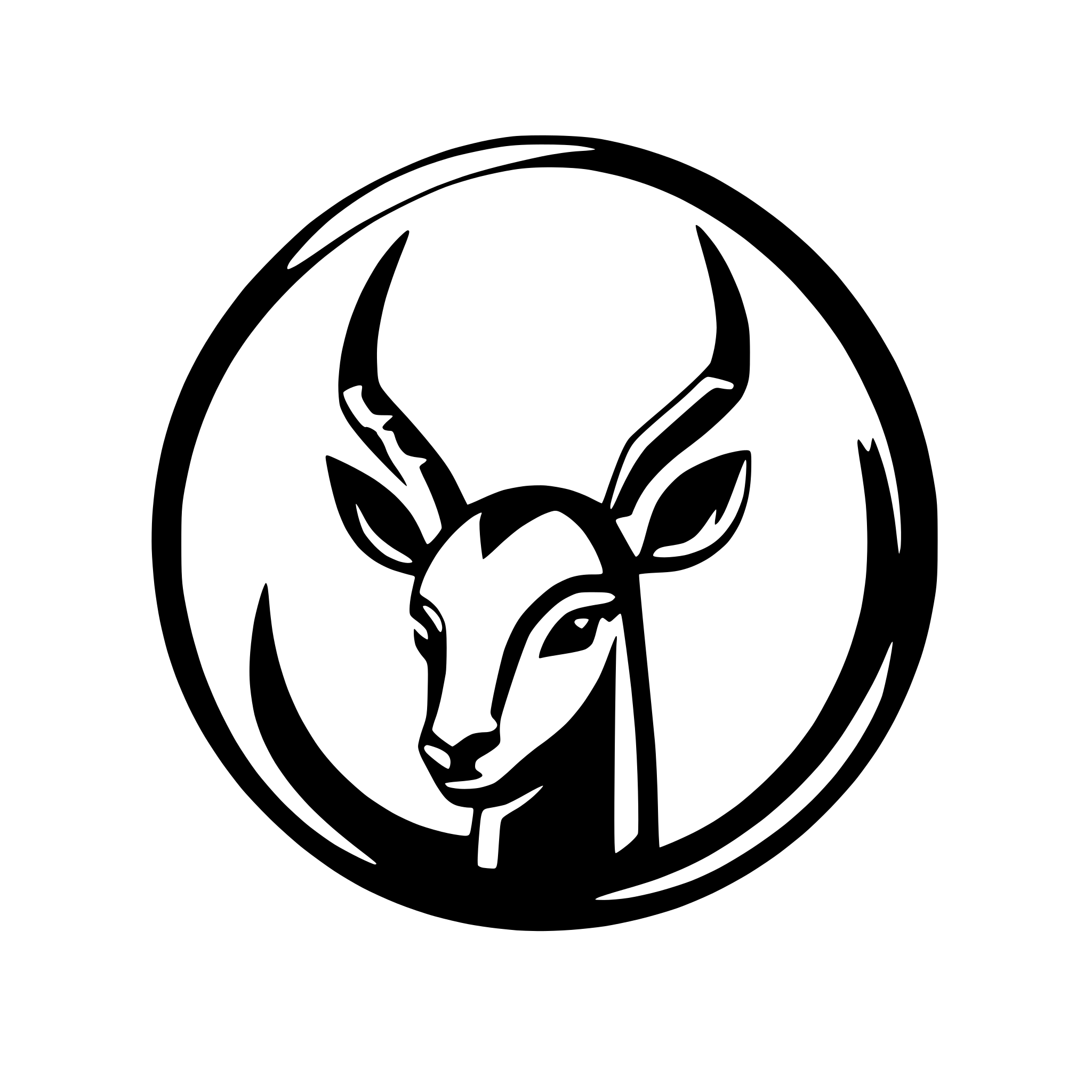 AI-generated SVG of a gazelle head silhouette inside a circle curve horns