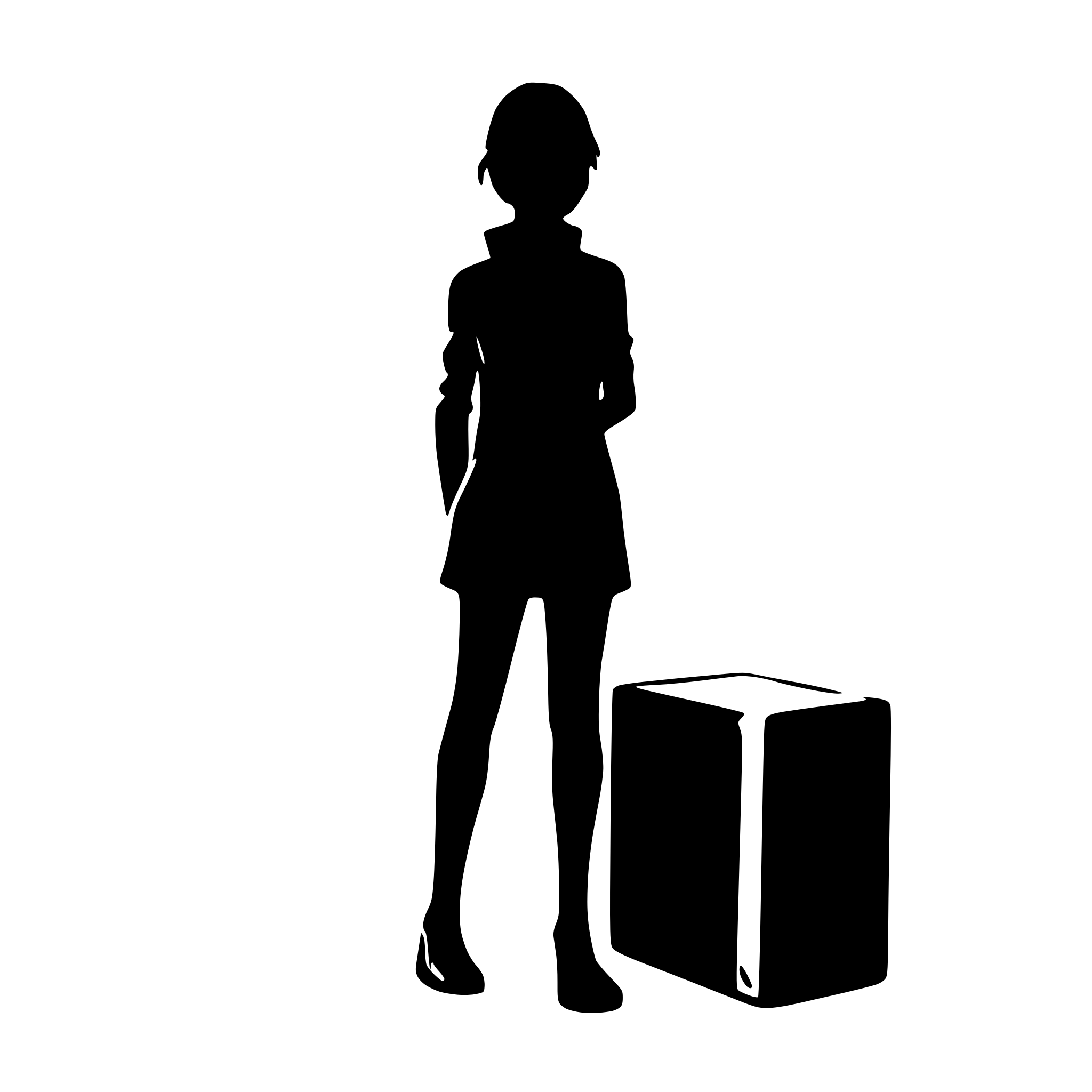 AI-generated SVG of 'GUY PUSH BOX'