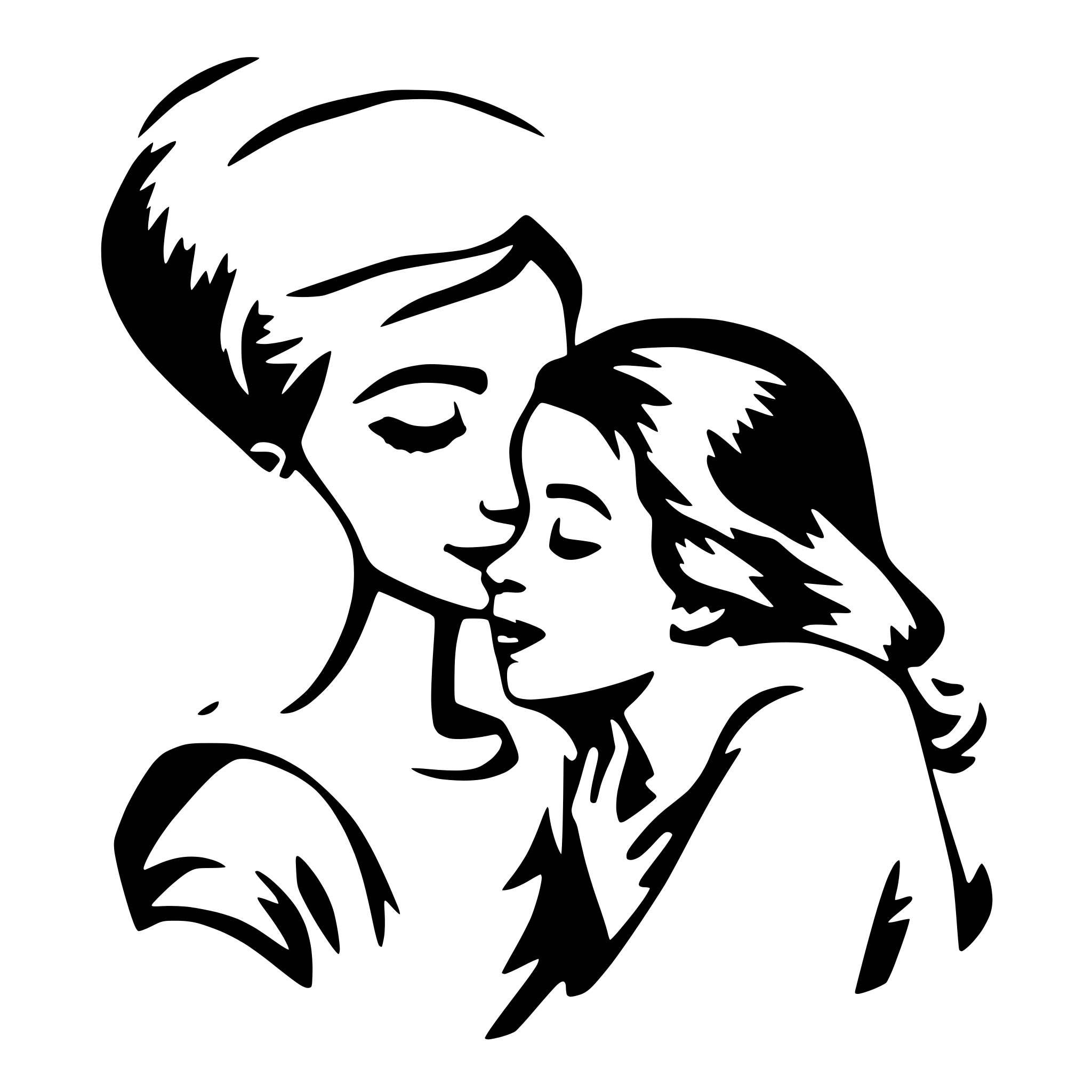AI-generated SVG of a mother kiss her daughter