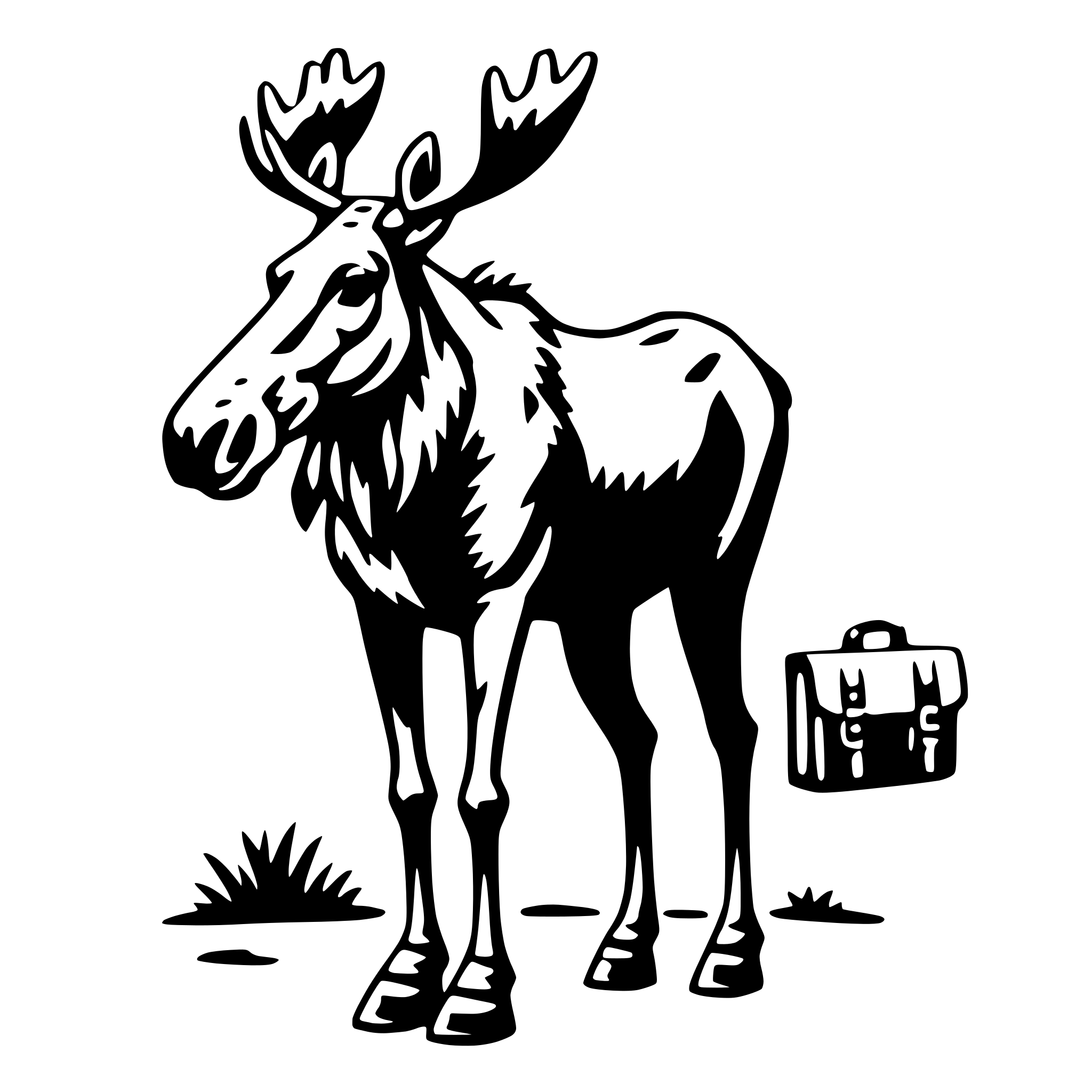AI-generated SVG of 'moose with briefcase'