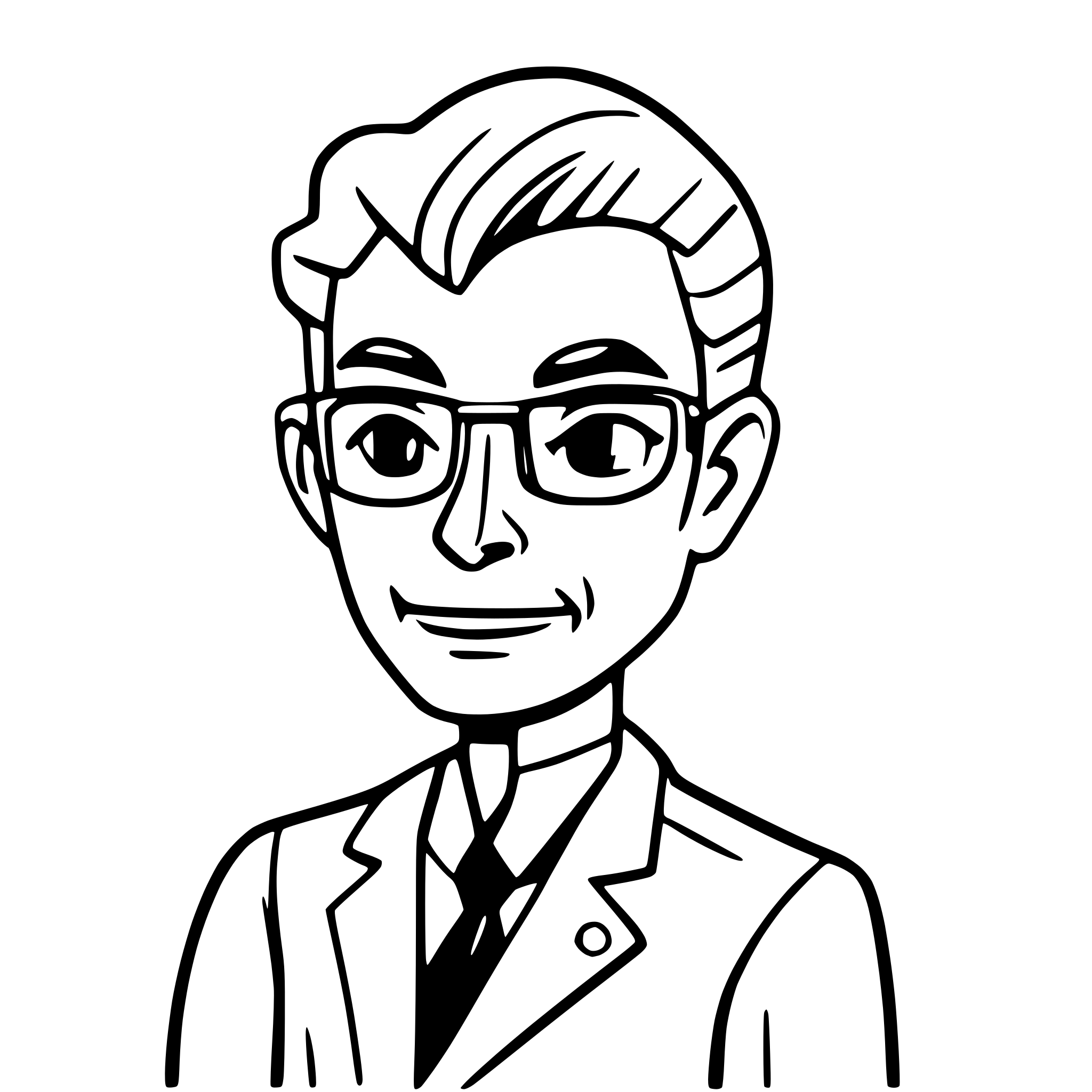 AI-generated SVG of a doodle outlined illustration of an old doctor face AI-generated SVG of a doodle outlined illustration of an old doctor face