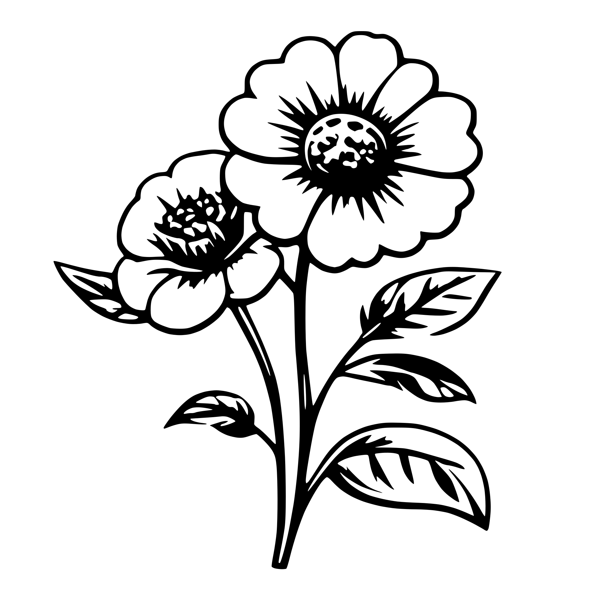 AI-generated SVG of 'flower without stem'