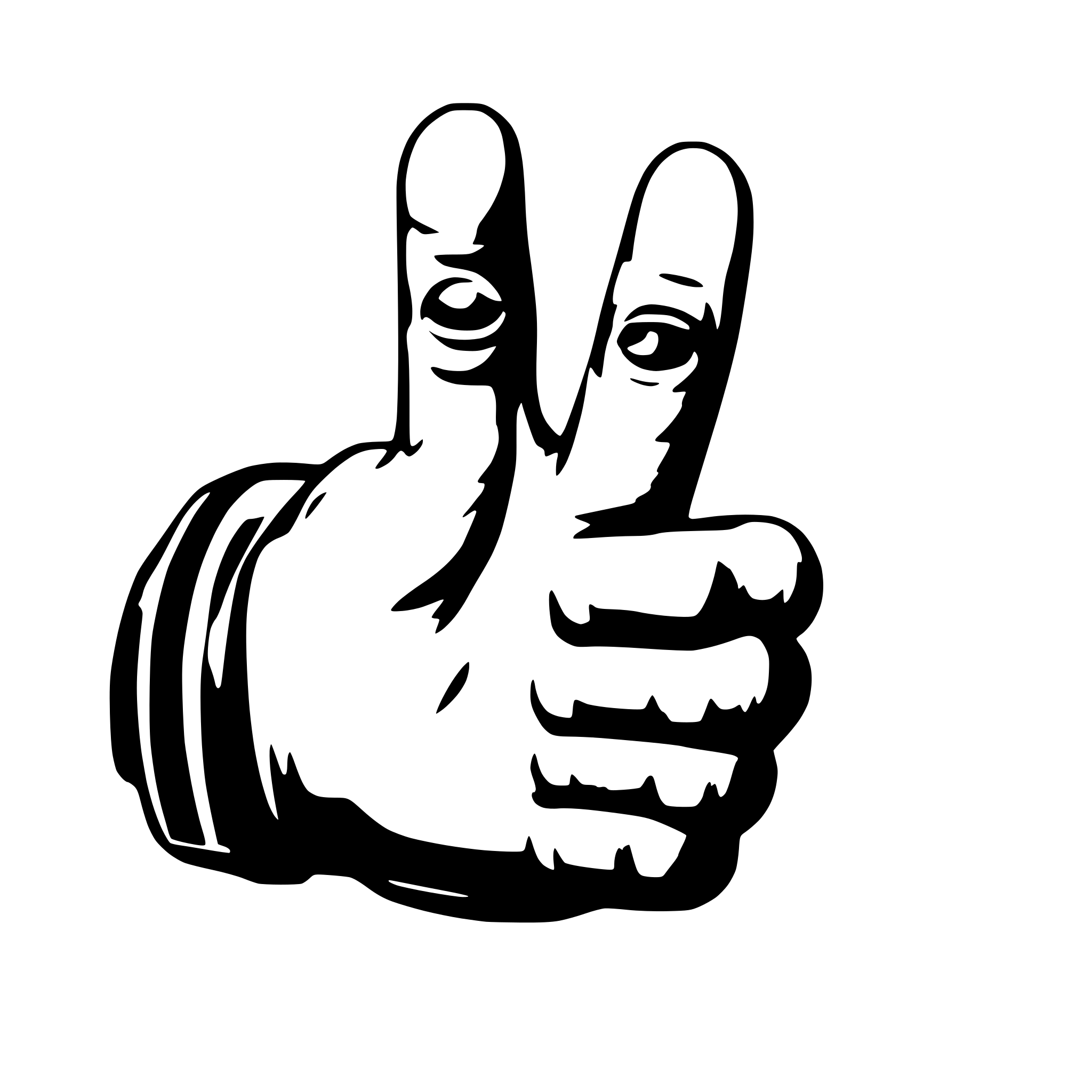AI-generated SVG of a thumbs up with a face