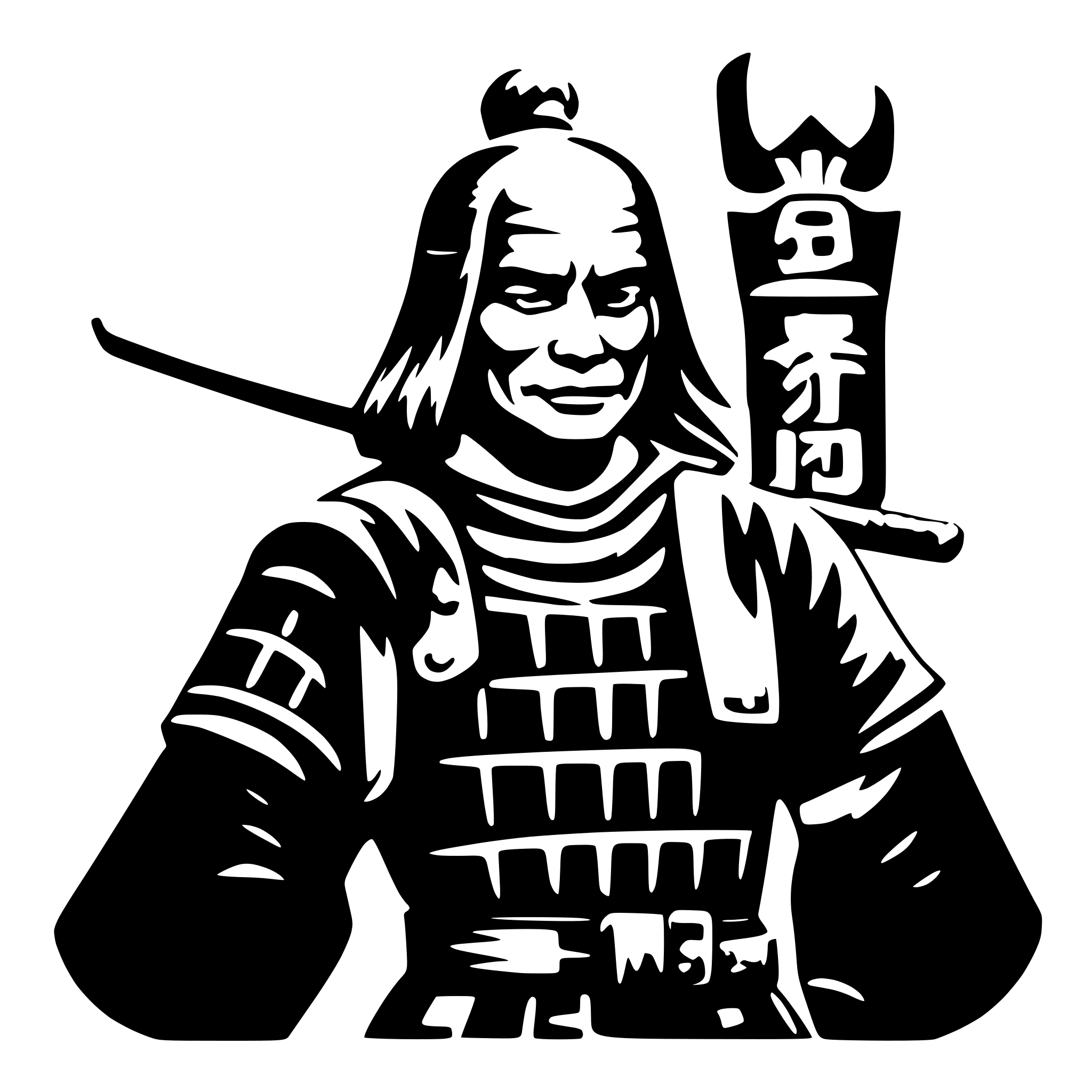 AI-generated SVG of a old samurai