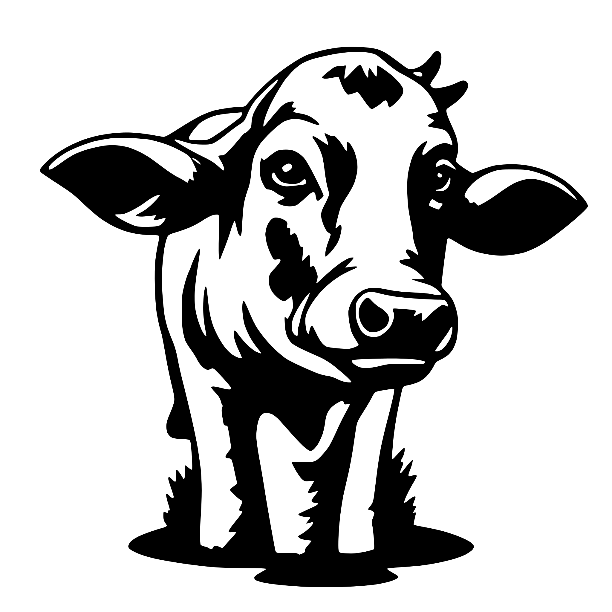 AI-generated SVG of 'cow only with lines'