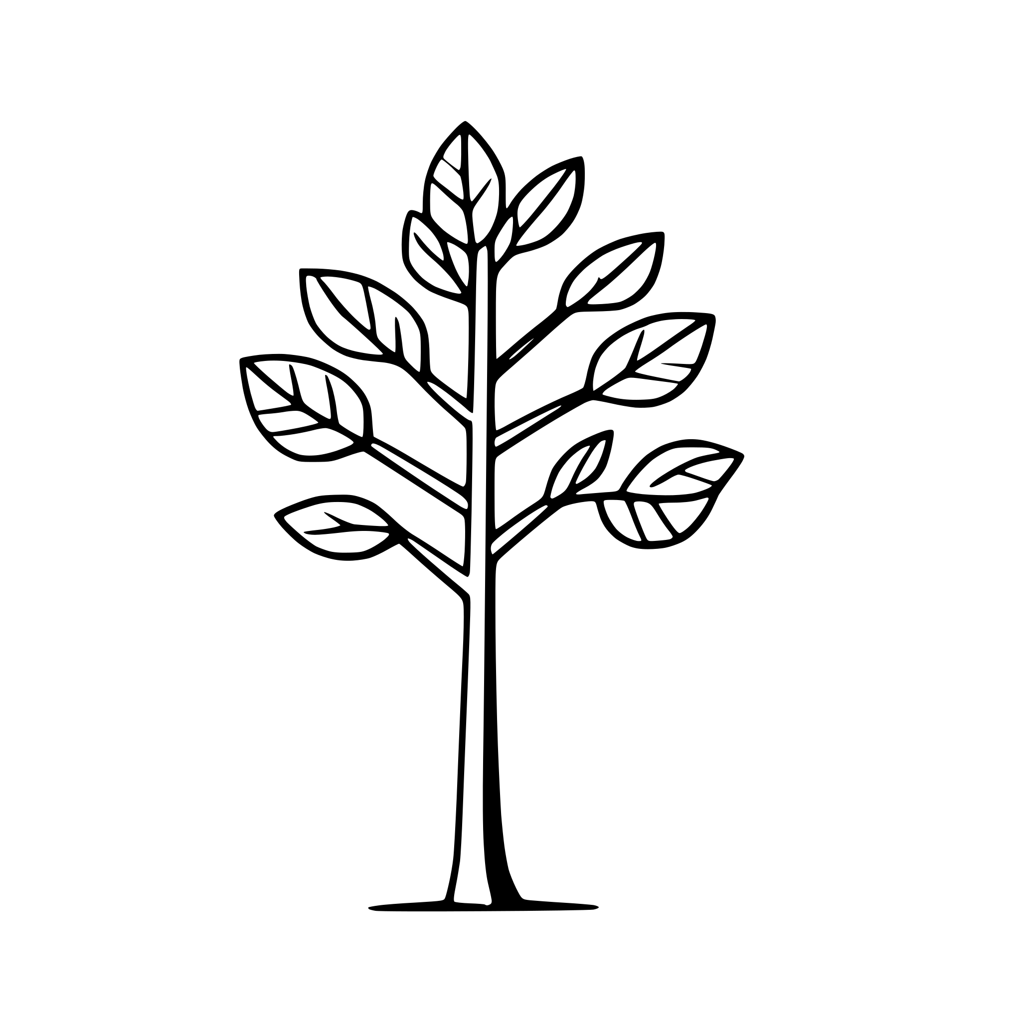 AI-generated SVG of 'minimalist tree with leaves'