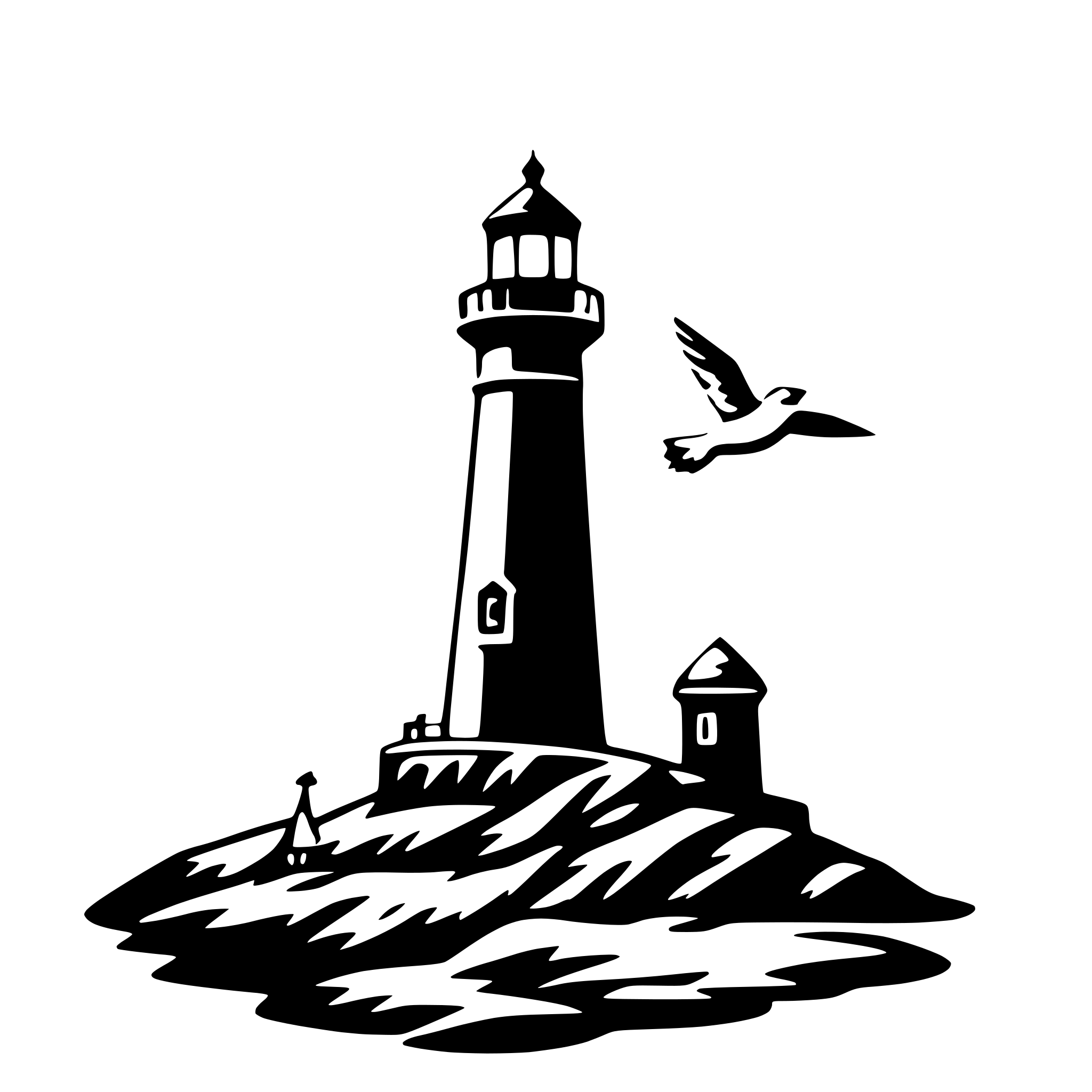 AI-generated SVG of a lighthouse and seagull