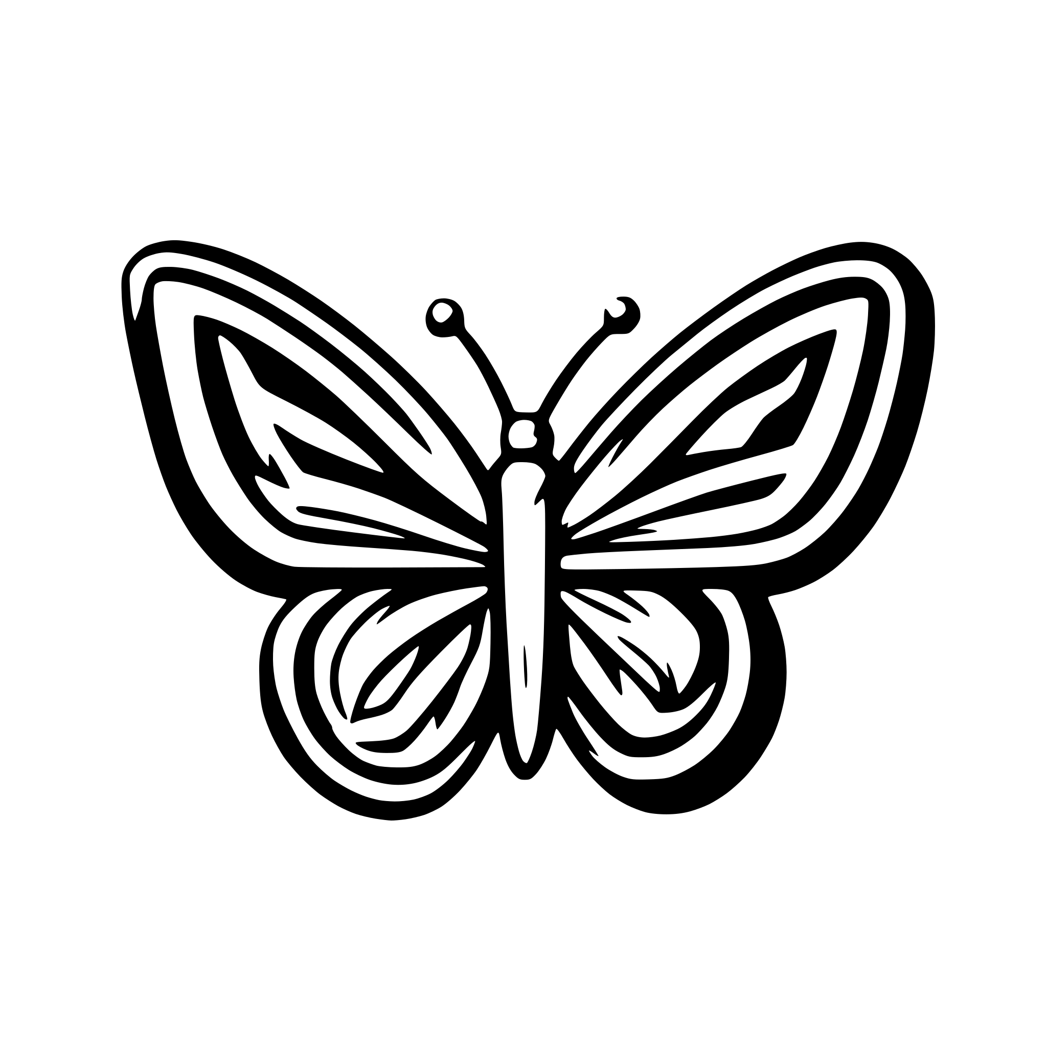 AI-generated SVG of a abstract tribal symmetrical butterfly