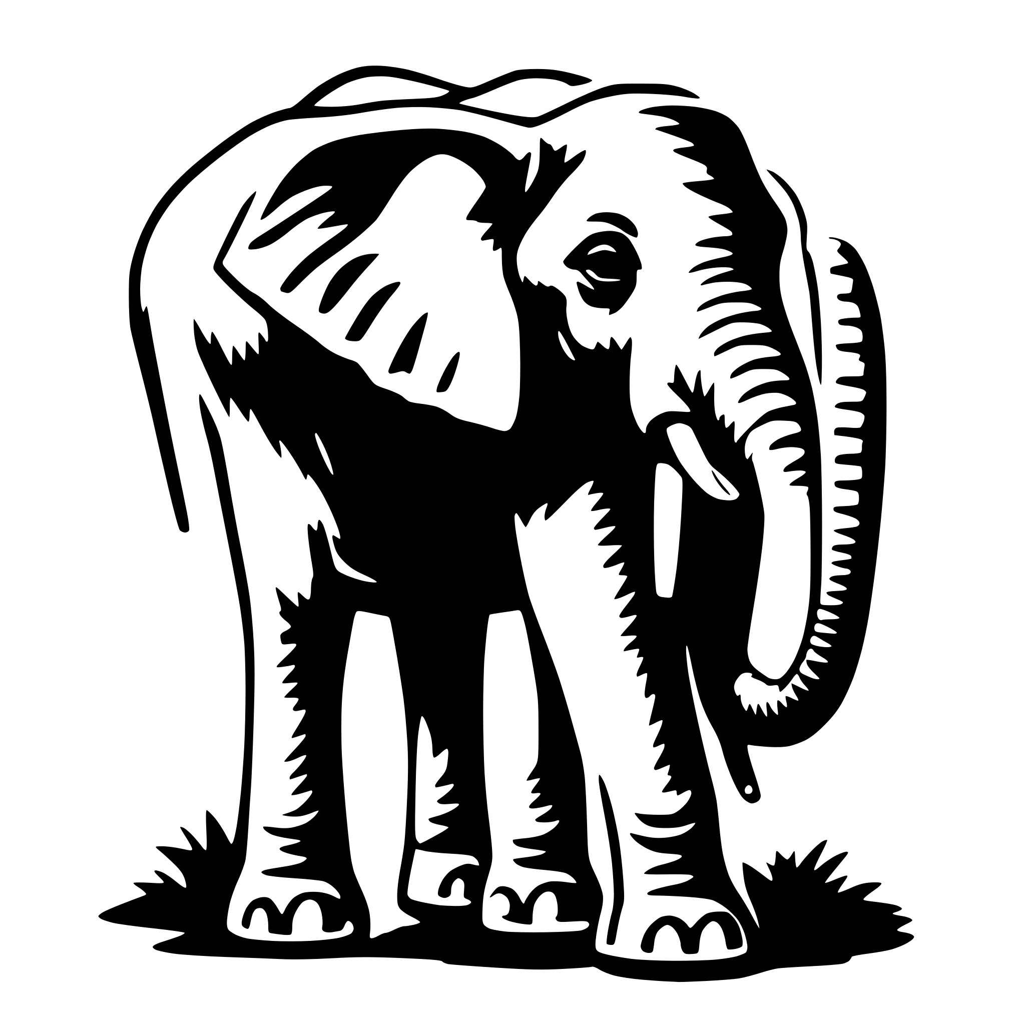 AI-generated SVG of 'an elephant'