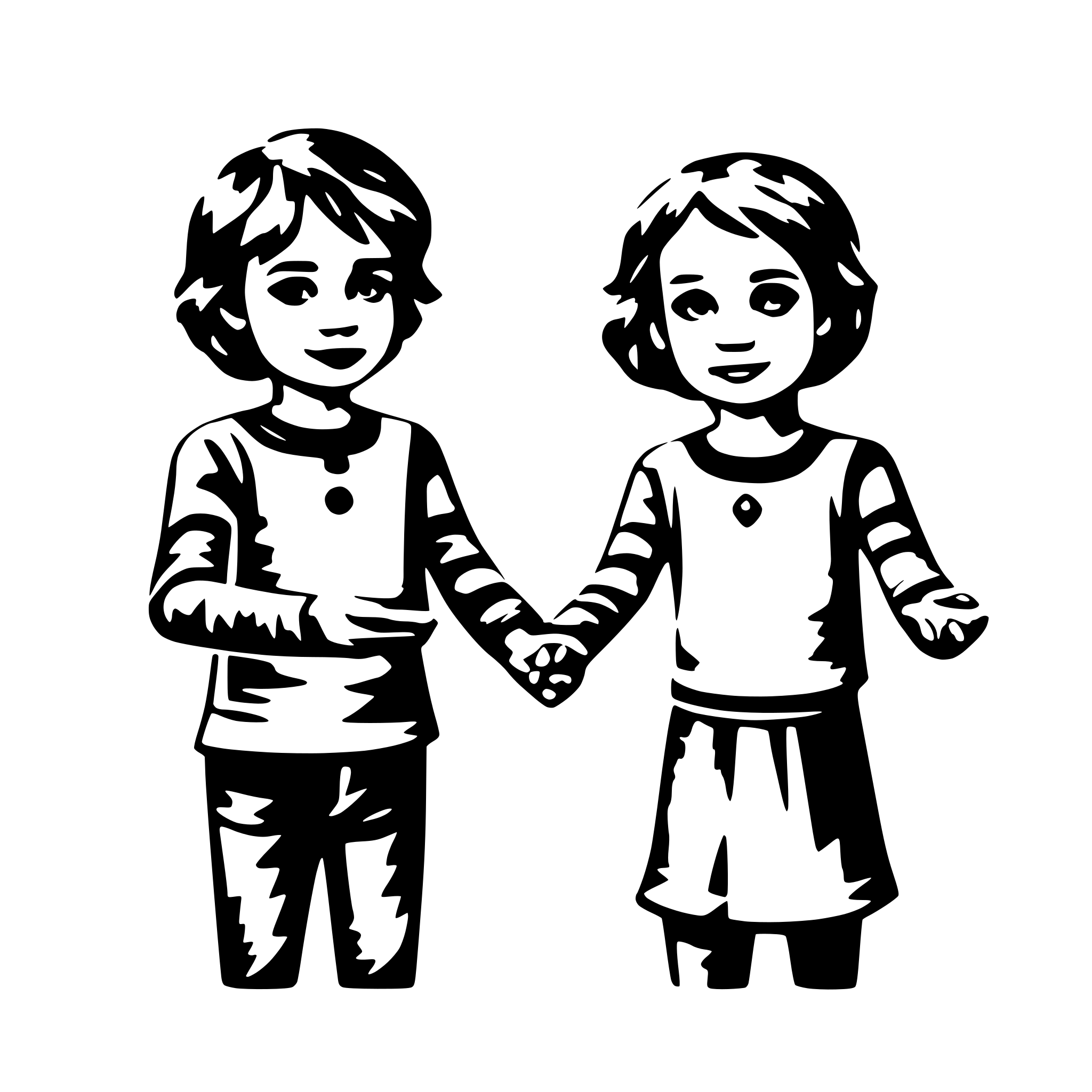 AI-generated SVG of a some childs who holding on their hands AI-generated SVG of a some childs who holding on their hands