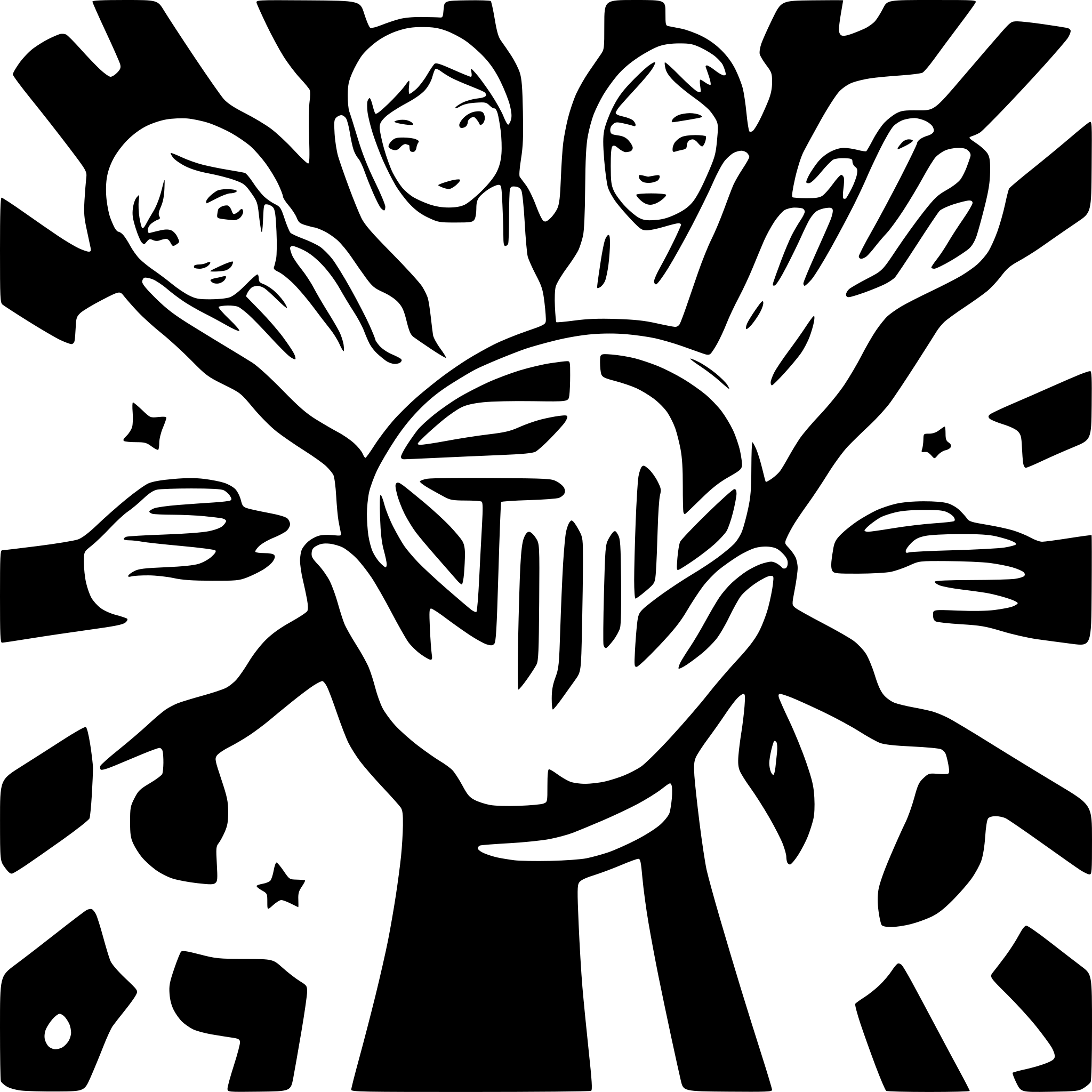 AI-generated SVG of a 12 boys and girls holdng hands
