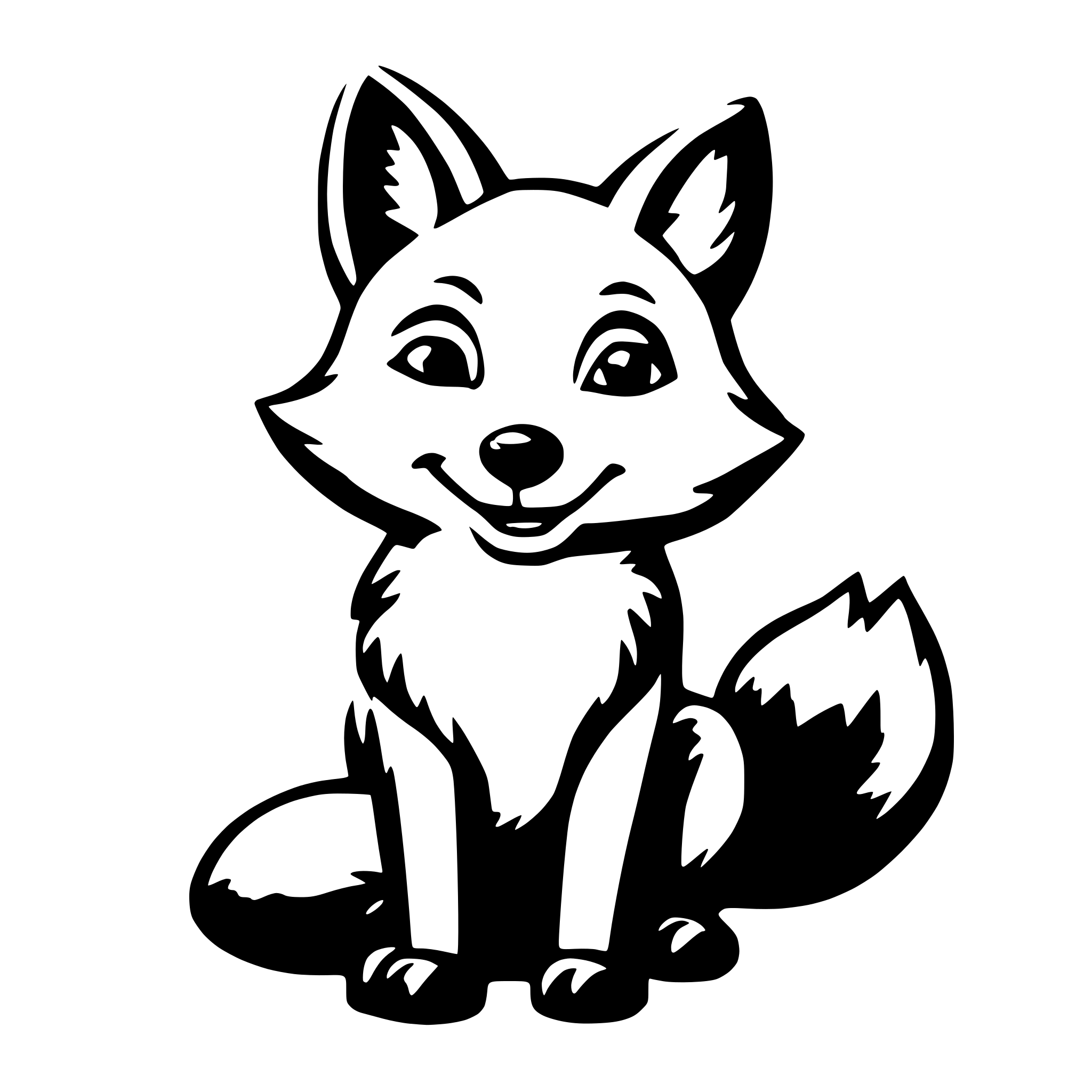 AI-generated SVG of 'happy fox'