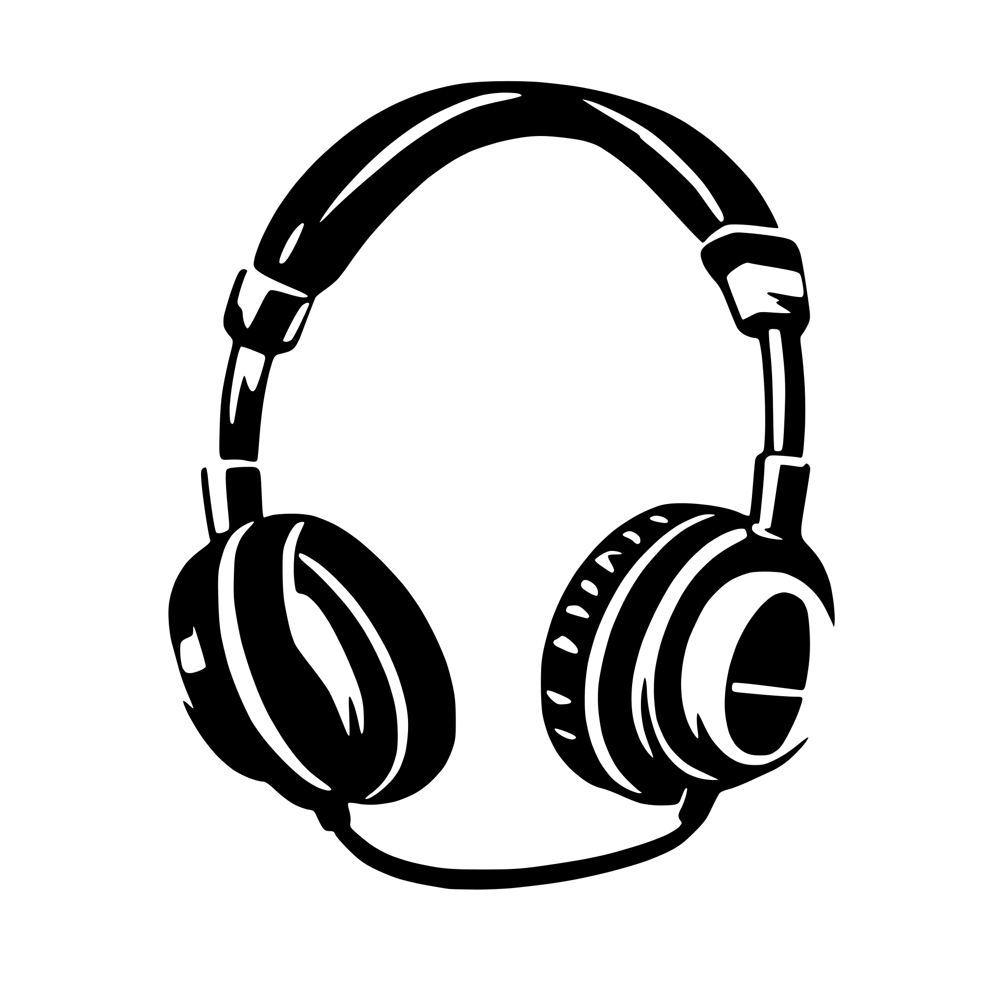 AI-generated SVG of 'vintage earphones'