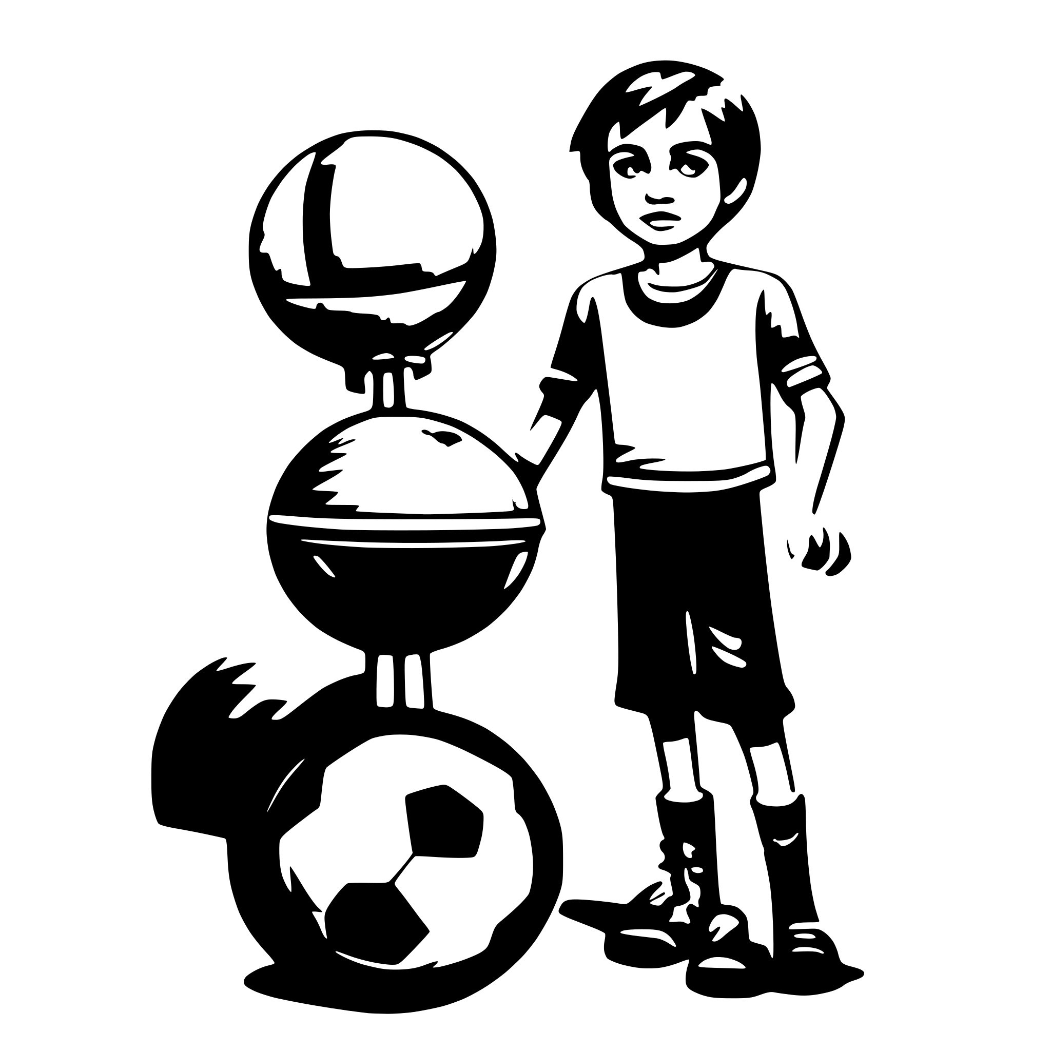 AI-generated SVG of 'boy with ball'