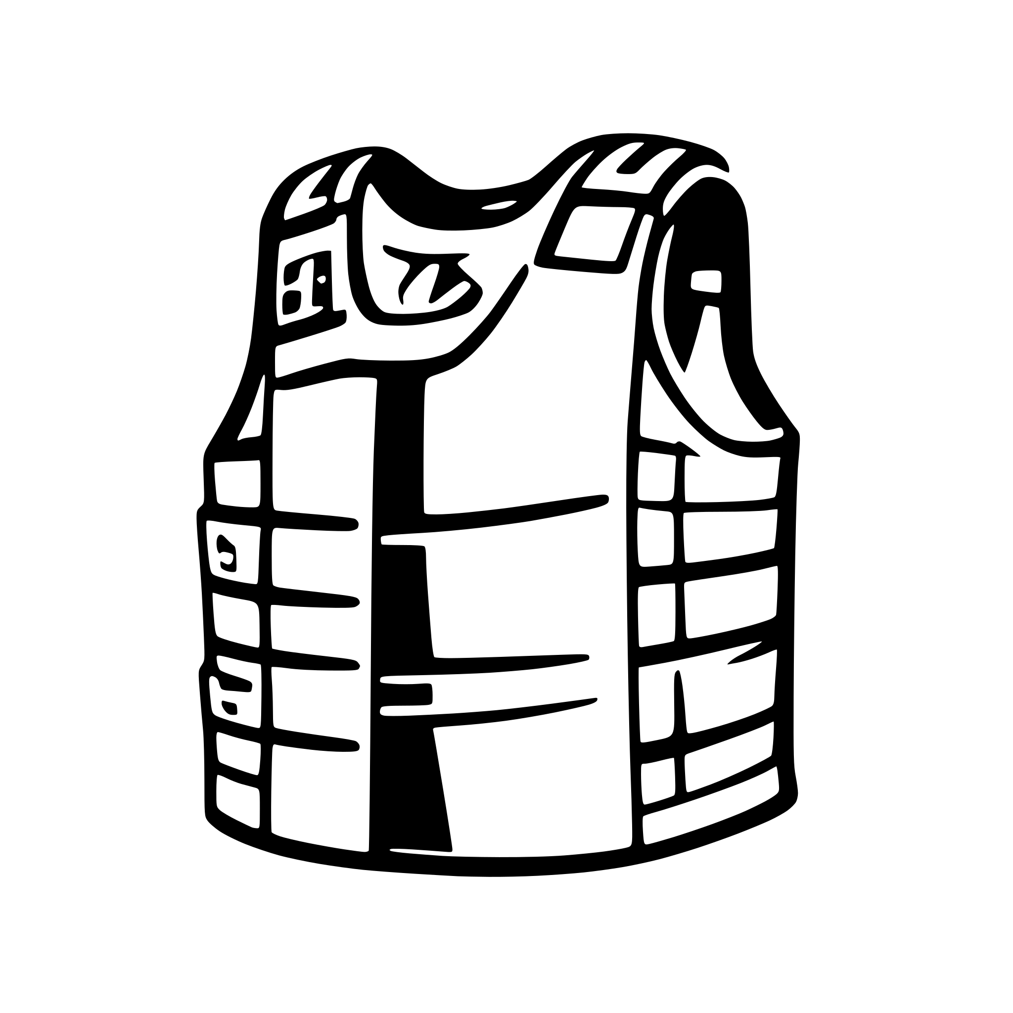 AI-generated SVG of a perspective view of samurai chest armor