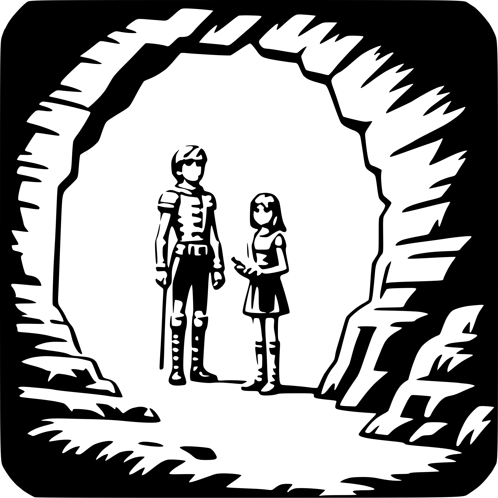 AI-generated SVG of 'spelunking in cave'