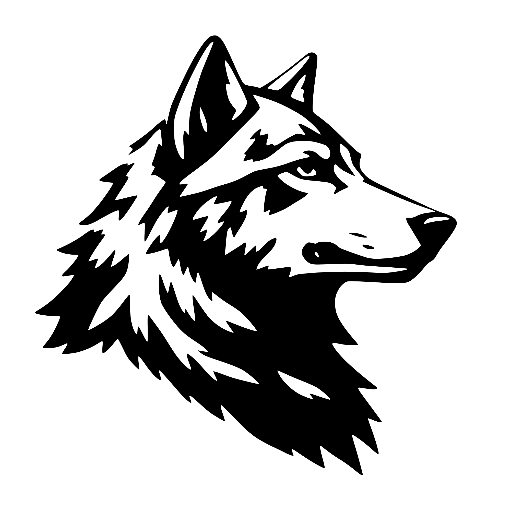 AI-generated SVG of a wolf, side view, nostalgic