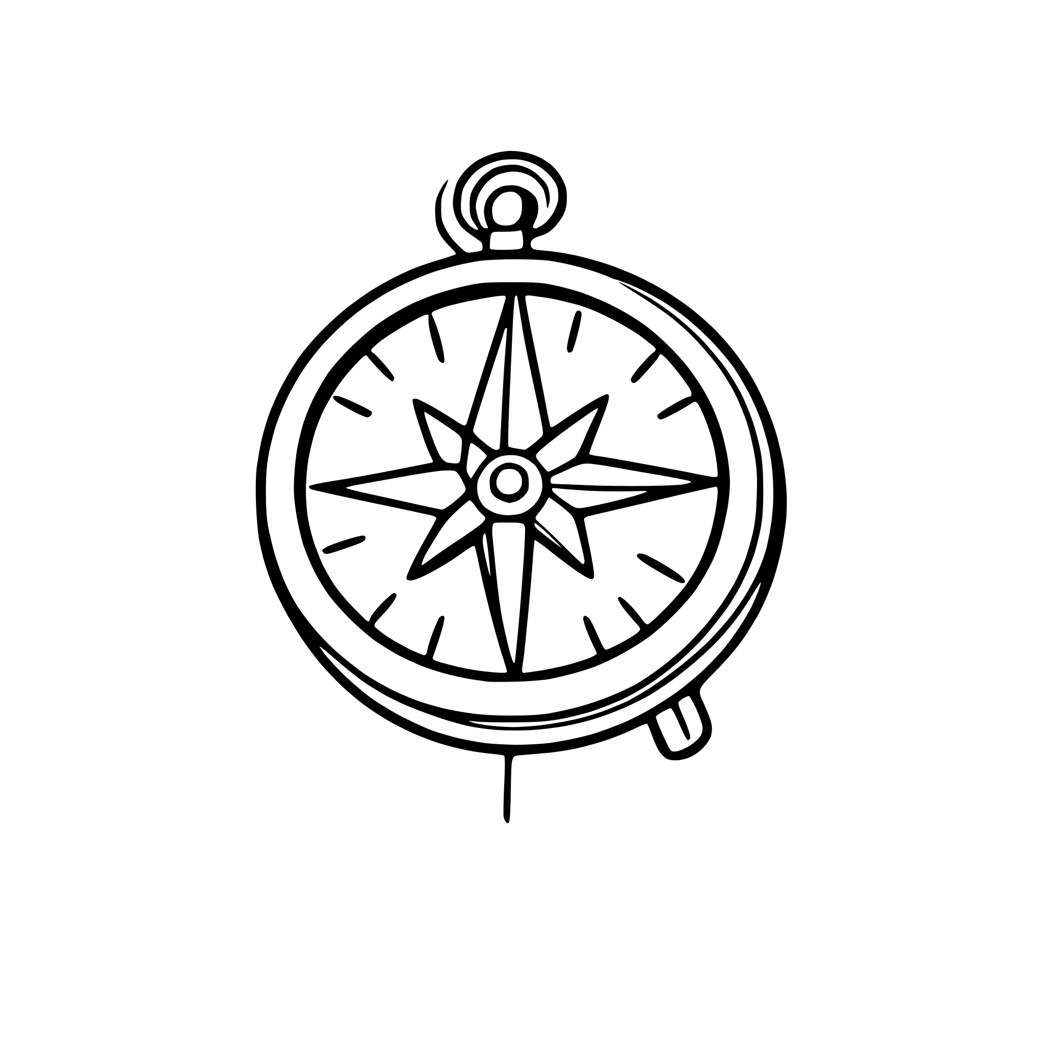 AI-generated SVG of a compass with swirling winds