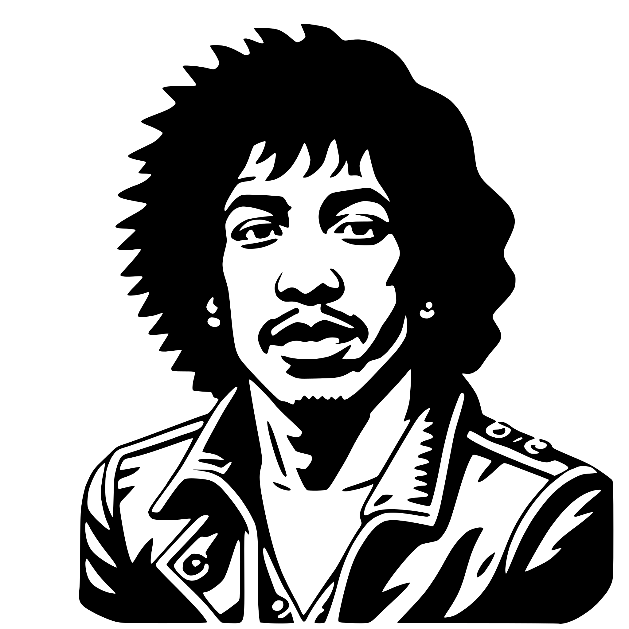 AI-generated SVG of 'jimi hendrix'