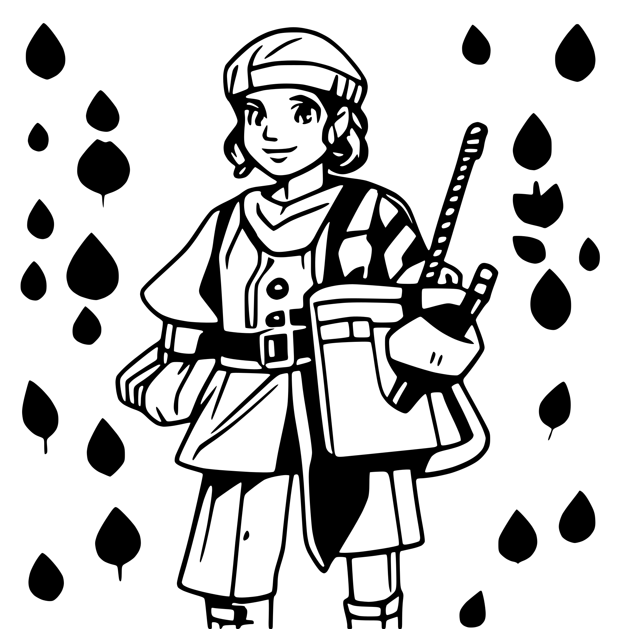 AI-generated SVG of a Galician bagpiper