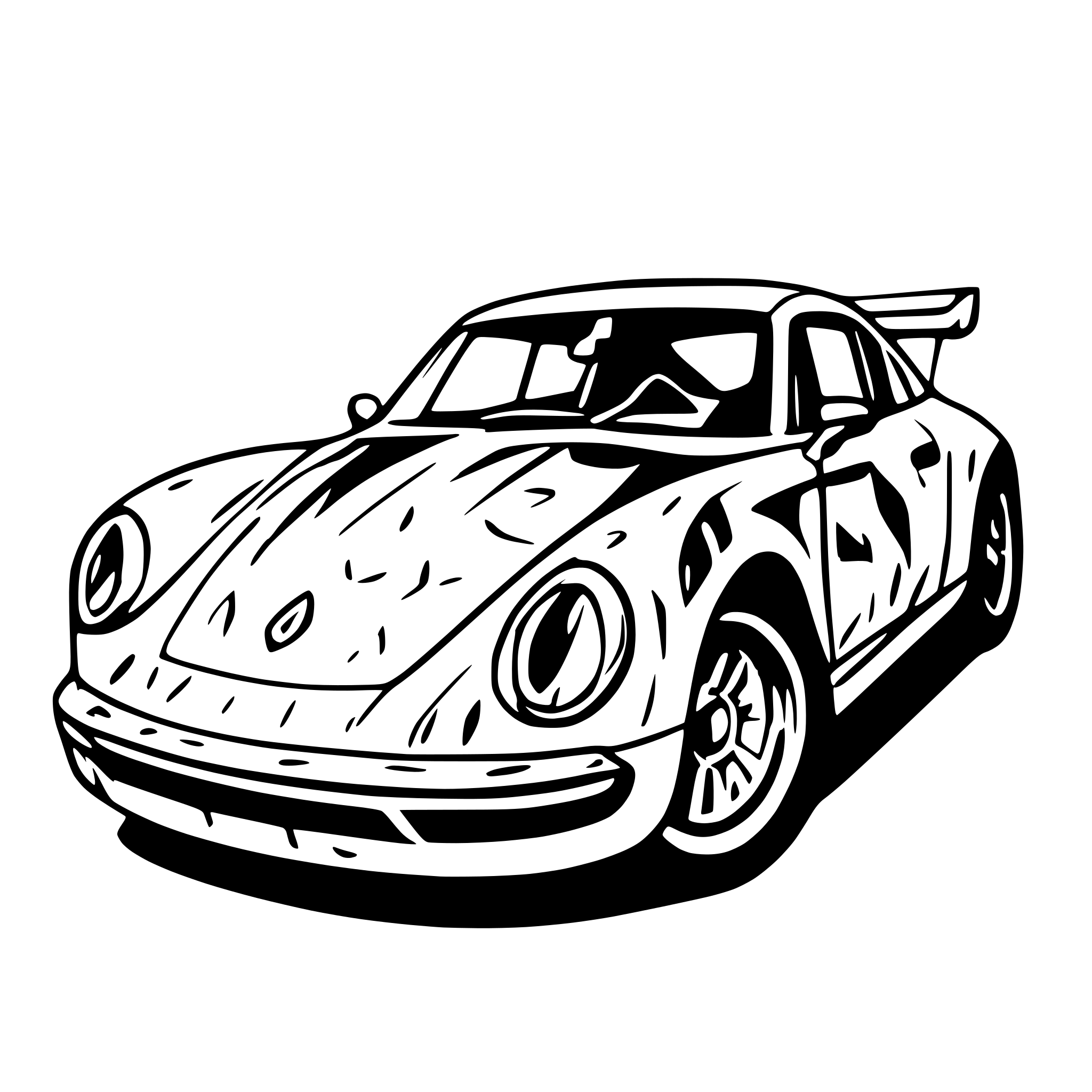 AI-generated SVG of 'No Risk No Porsche'