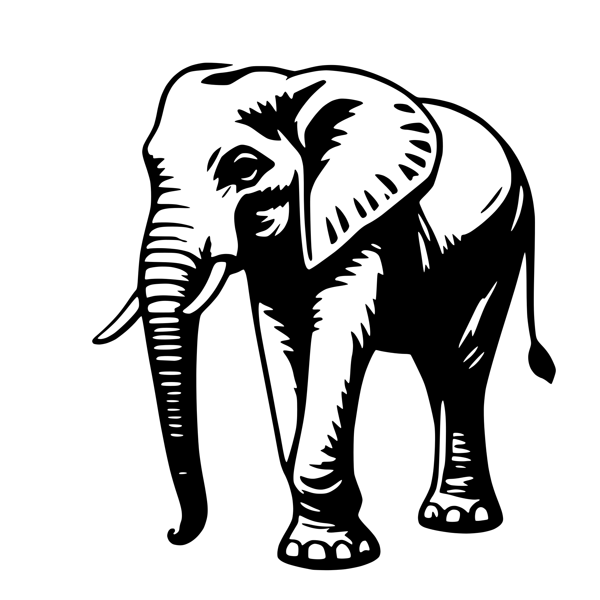 AI-generated SVG of 'an elephant'