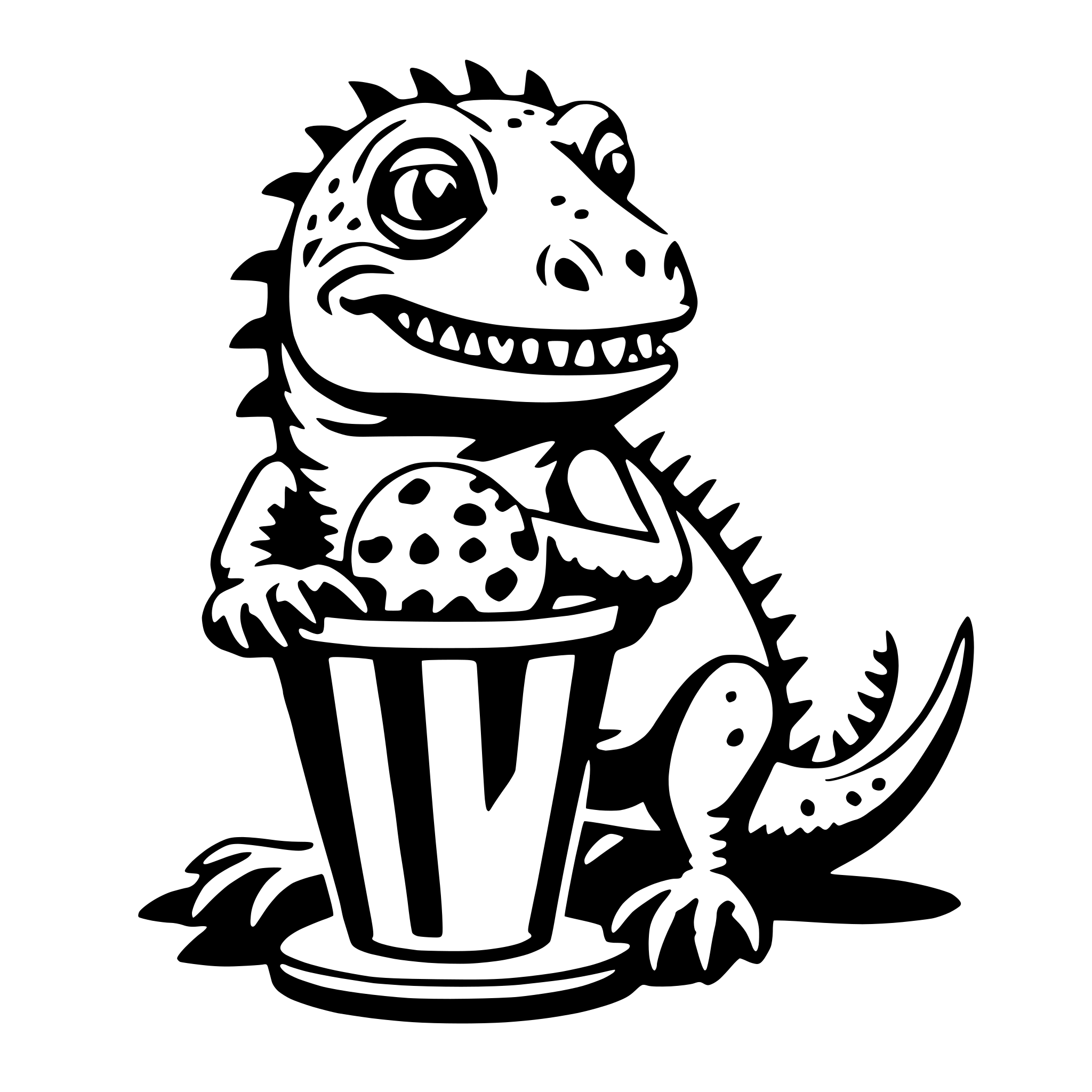AI-generated SVG of 'iguana with ice cream'