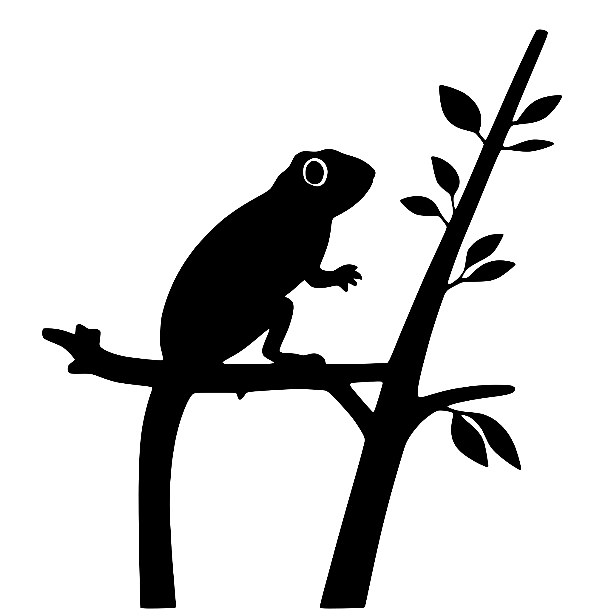 AI-generated SVG of 'chameleon on a tree branch'