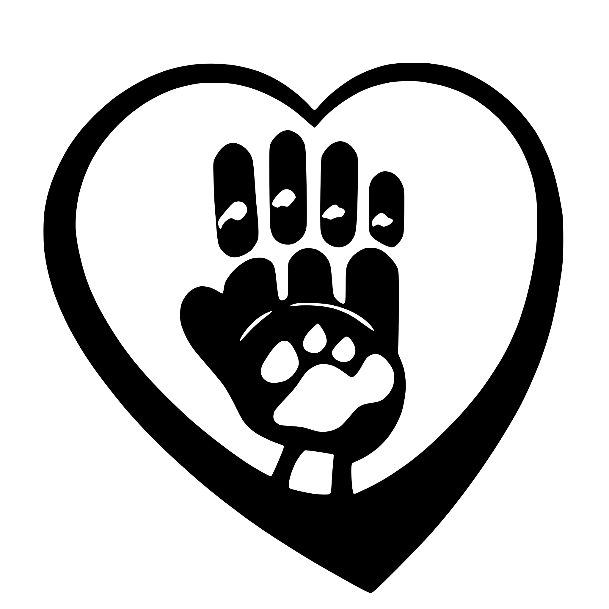 AI-generated SVG of 'paw in heart'
