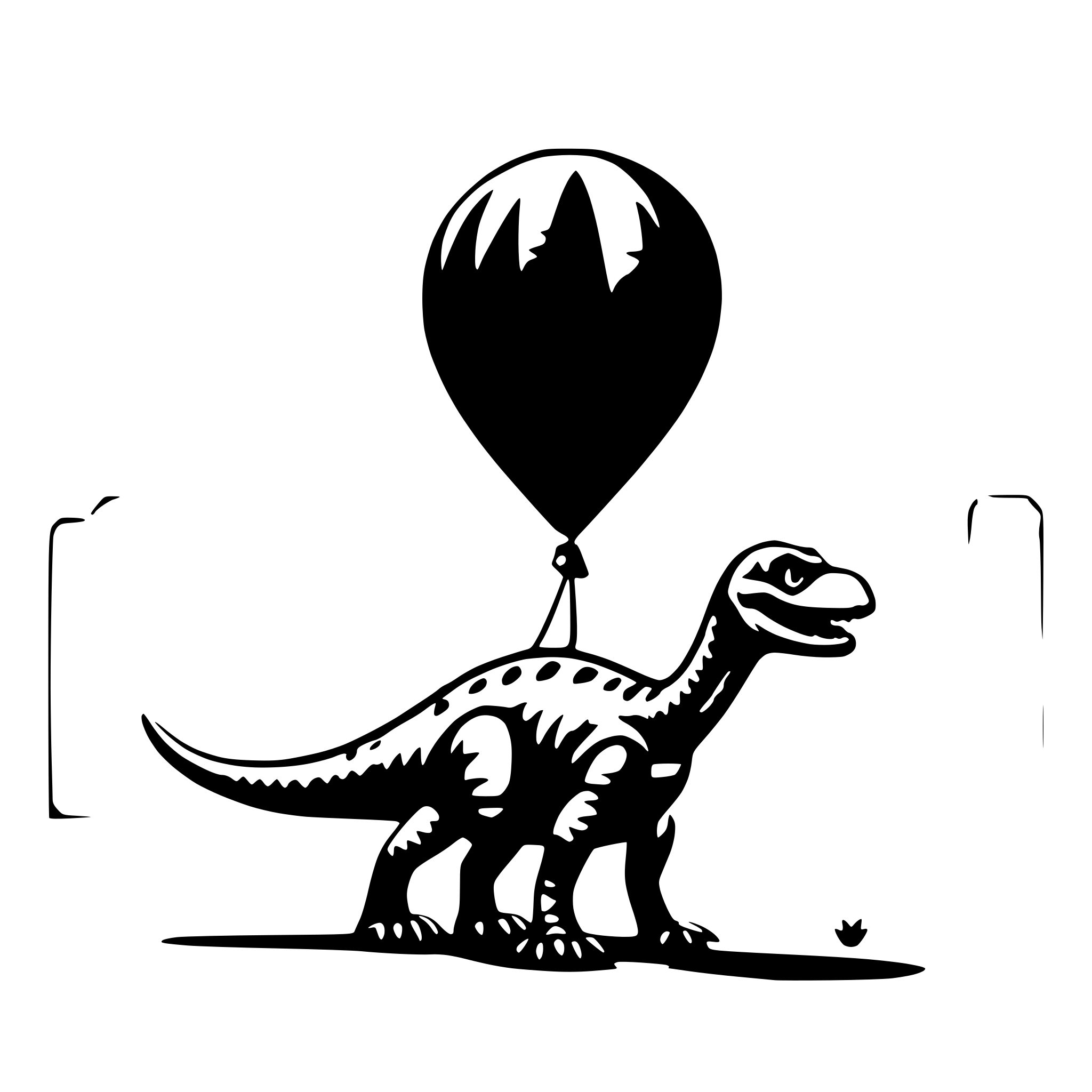 AI-generated SVG of 'dionosaur with a luftbaloon'