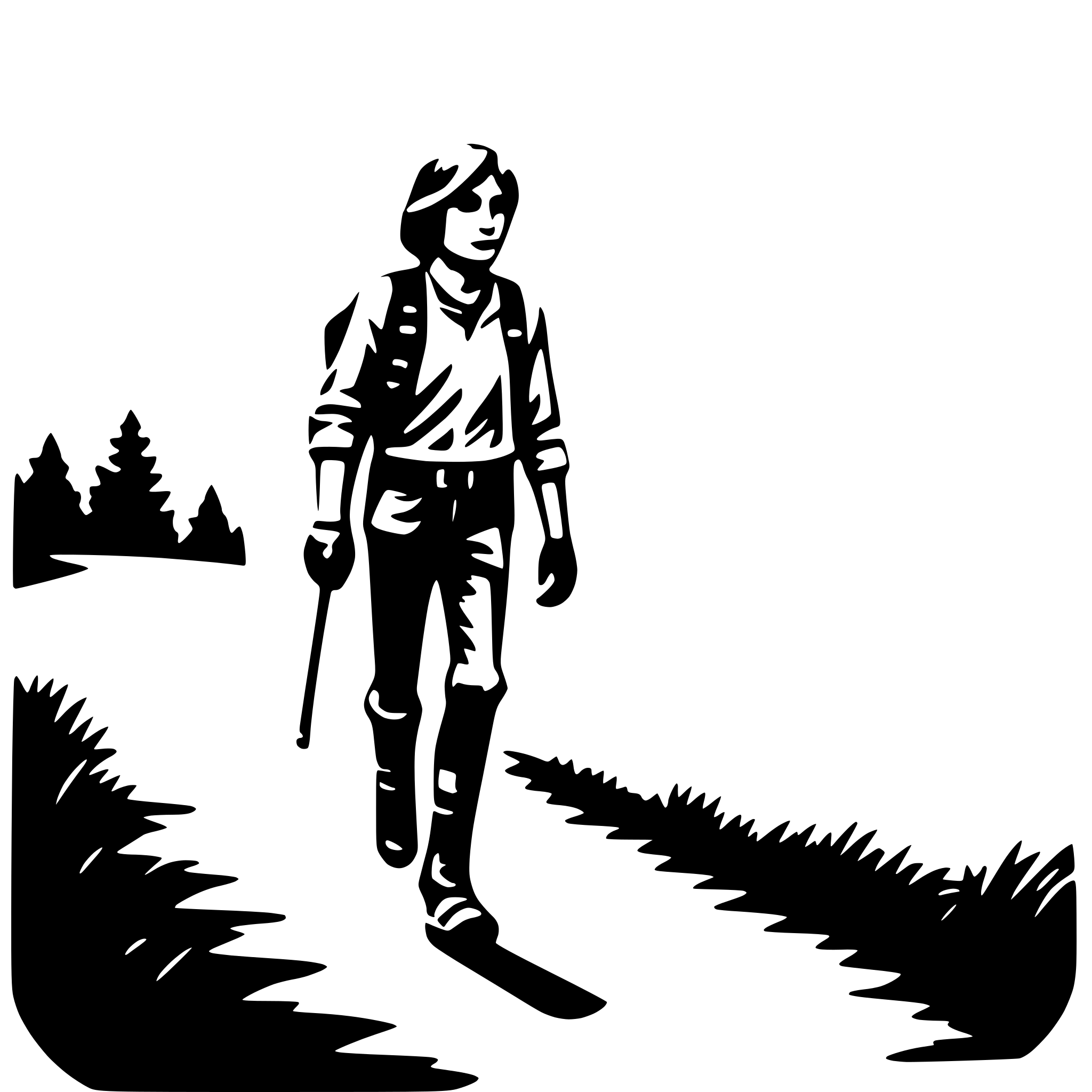 AI-generated SVG of 'hiker on trail'
