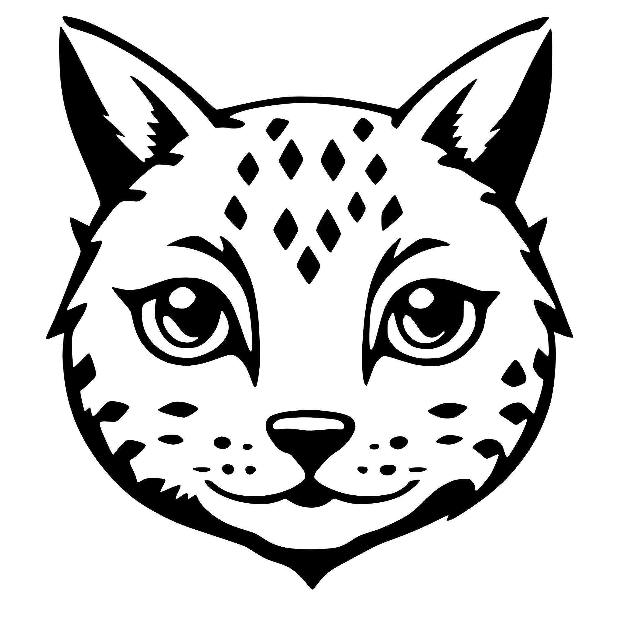 AI-generated SVG of a simplified baby lynx face cute