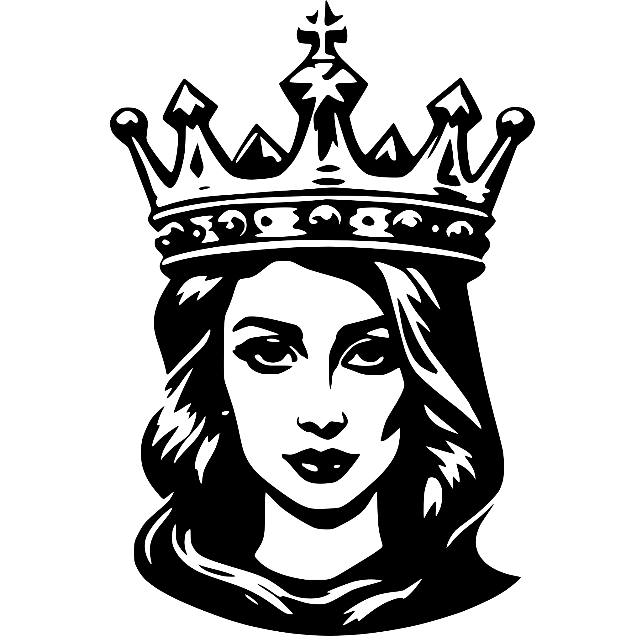AI-generated SVG of 'crown. text Queen Enabler'