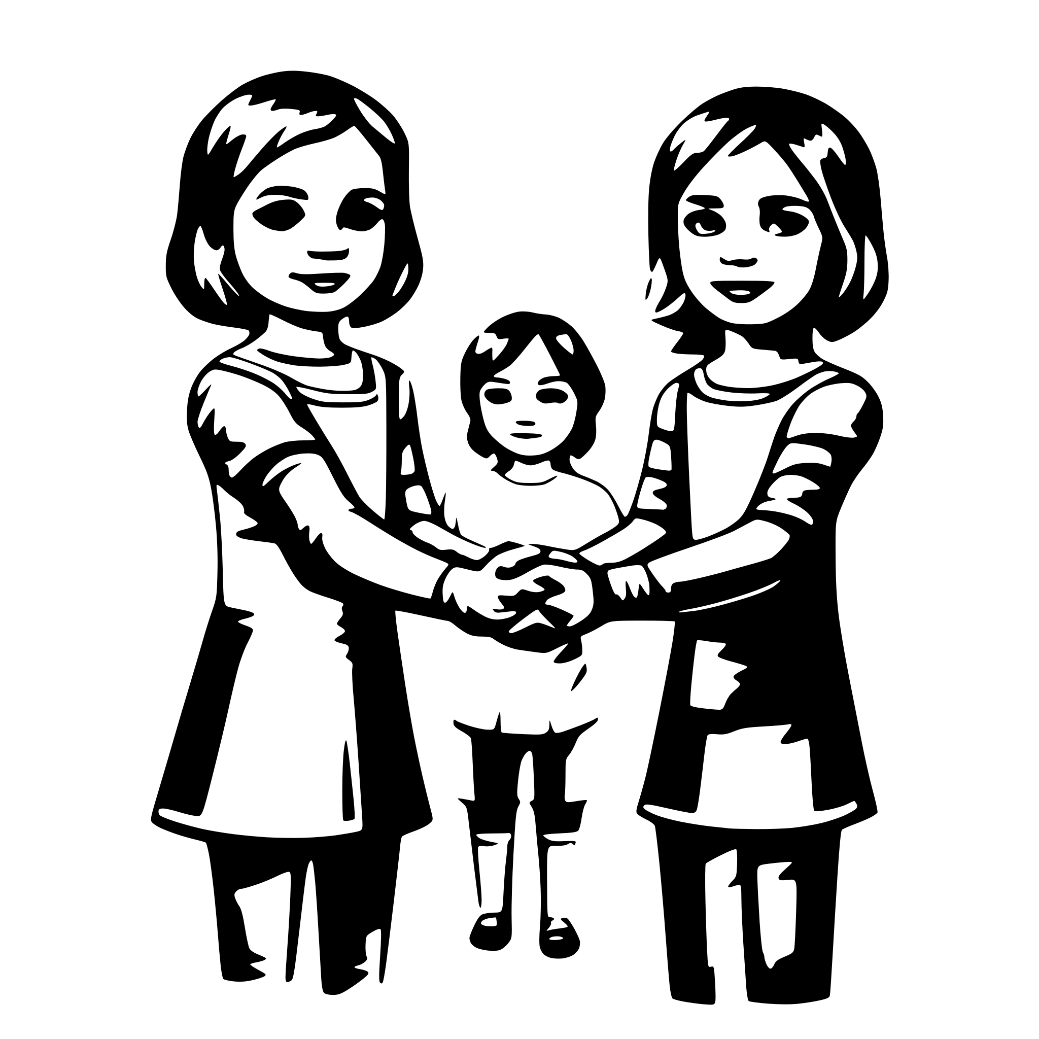 AI-generated SVG of a 12 Children holdng hands