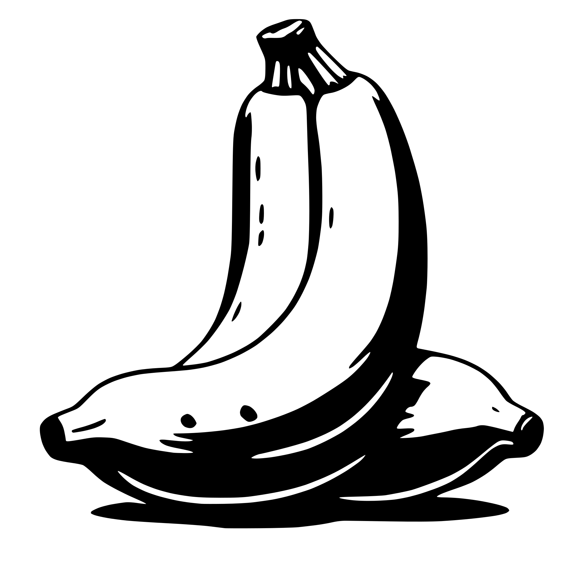 AI-generated SVG of 'Two bananas hugging each other'