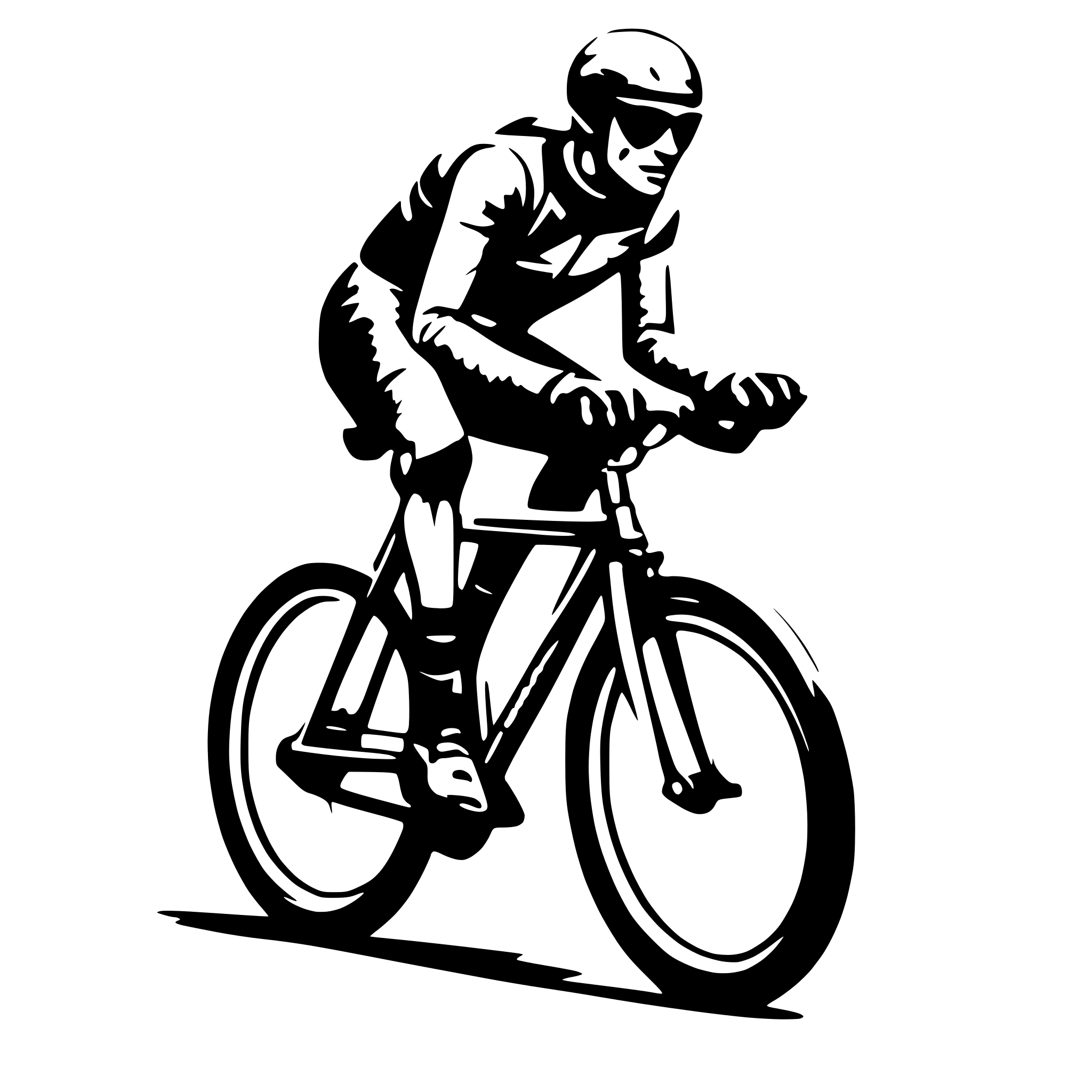 AI-generated SVG of a A cyclist on a racingbike in a sketch style