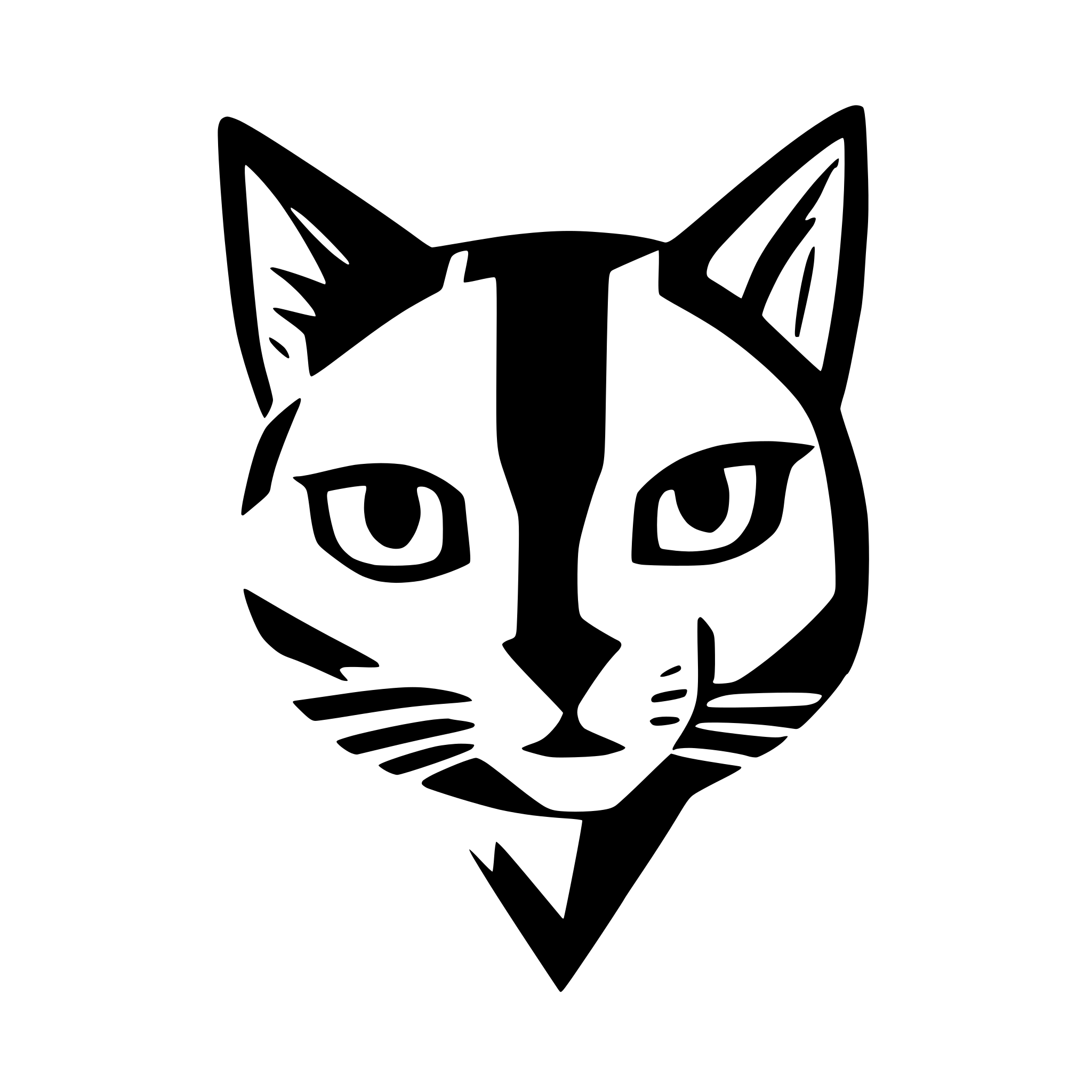 AI-generated SVG of 'cat face made of triangles'