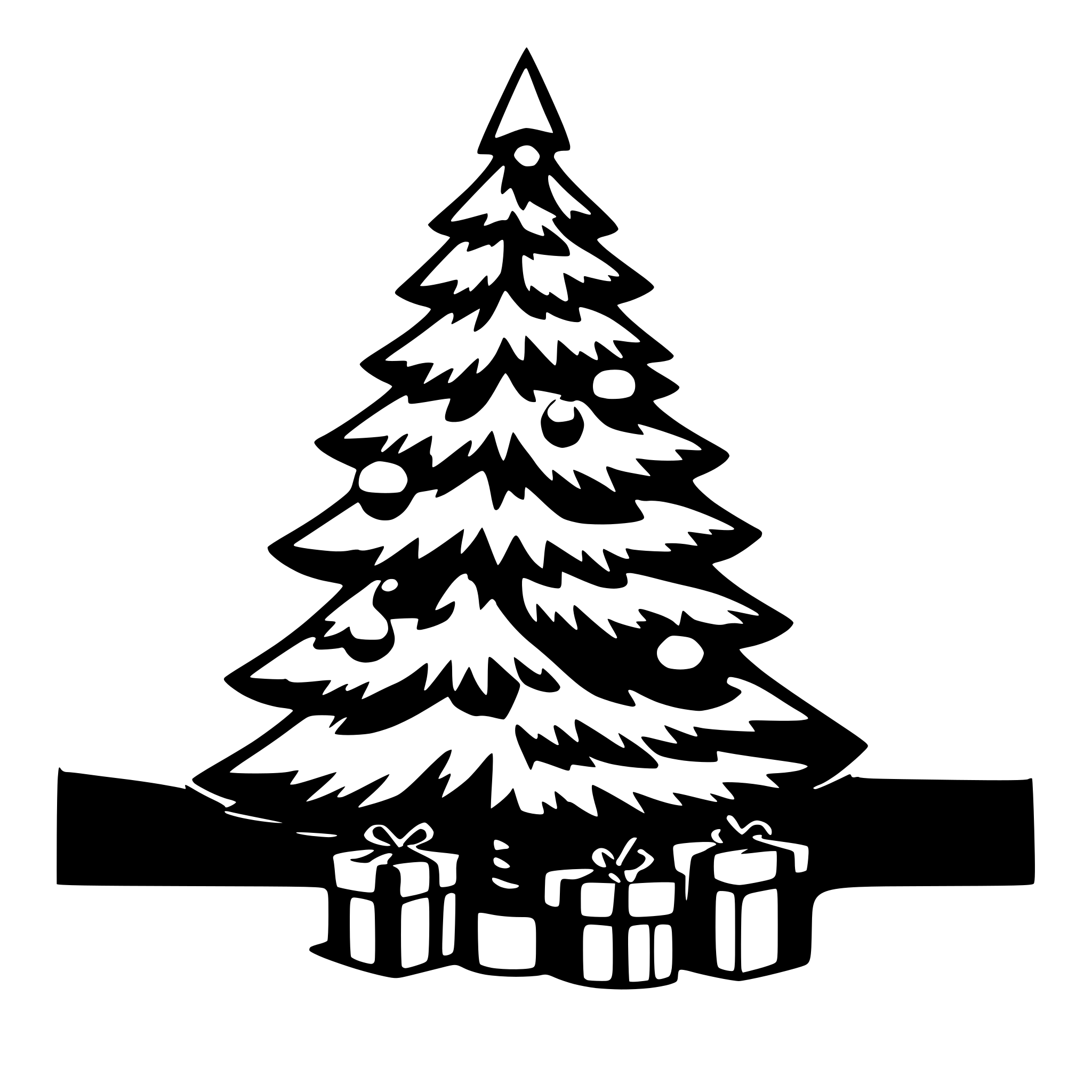AI-generated SVG of 'christmas tree with gift'
